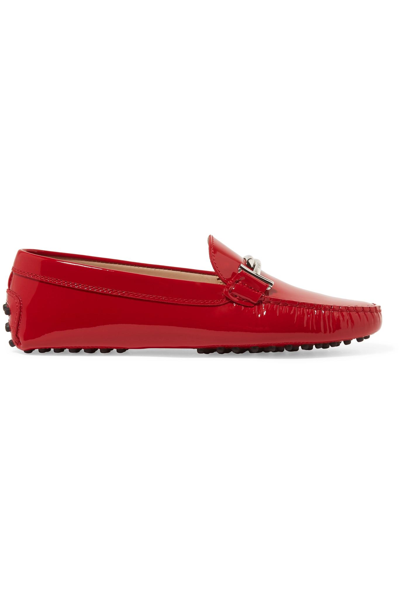 Lyst - Tod'S Gommino Embellished Patent-leather Loafers in Red