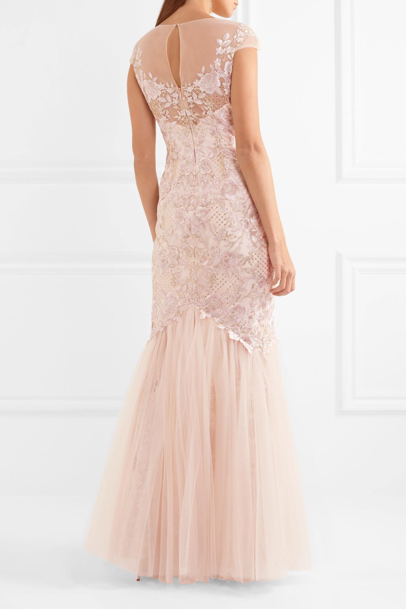 marchesa embellished tulle gown