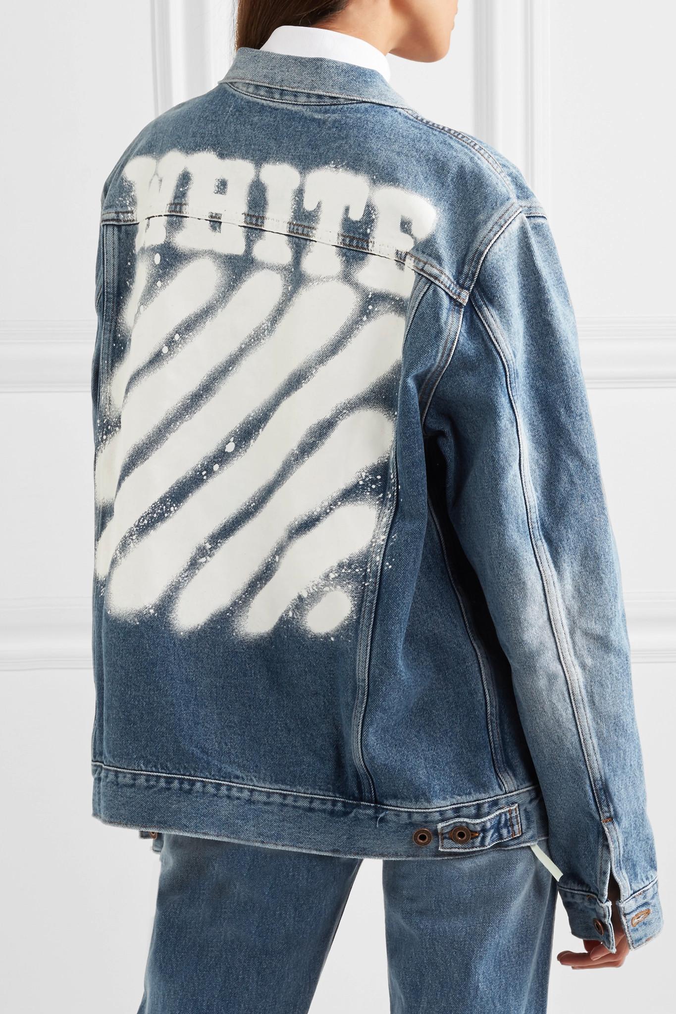 Lyst - Off-White C/O Virgil Abloh Oversized Printed Denim Jacket in Blue