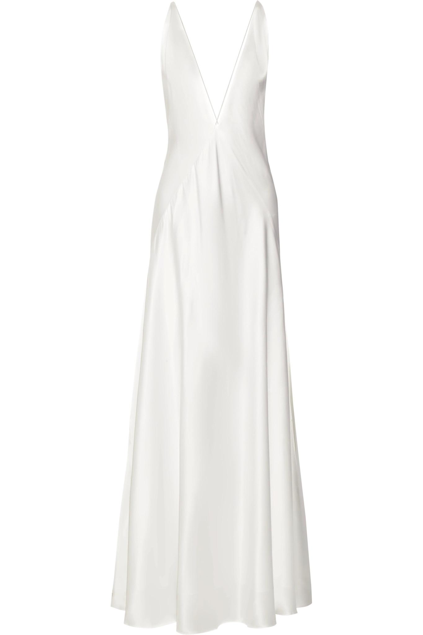 Michael lo sordo Alexandra Silk-satin Gown in White - Save 6% | Lyst