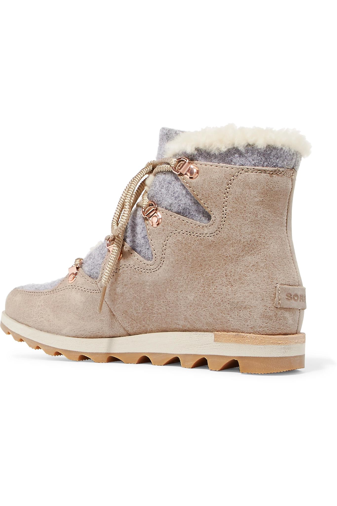 sneakchic alpine shearling & leather boots