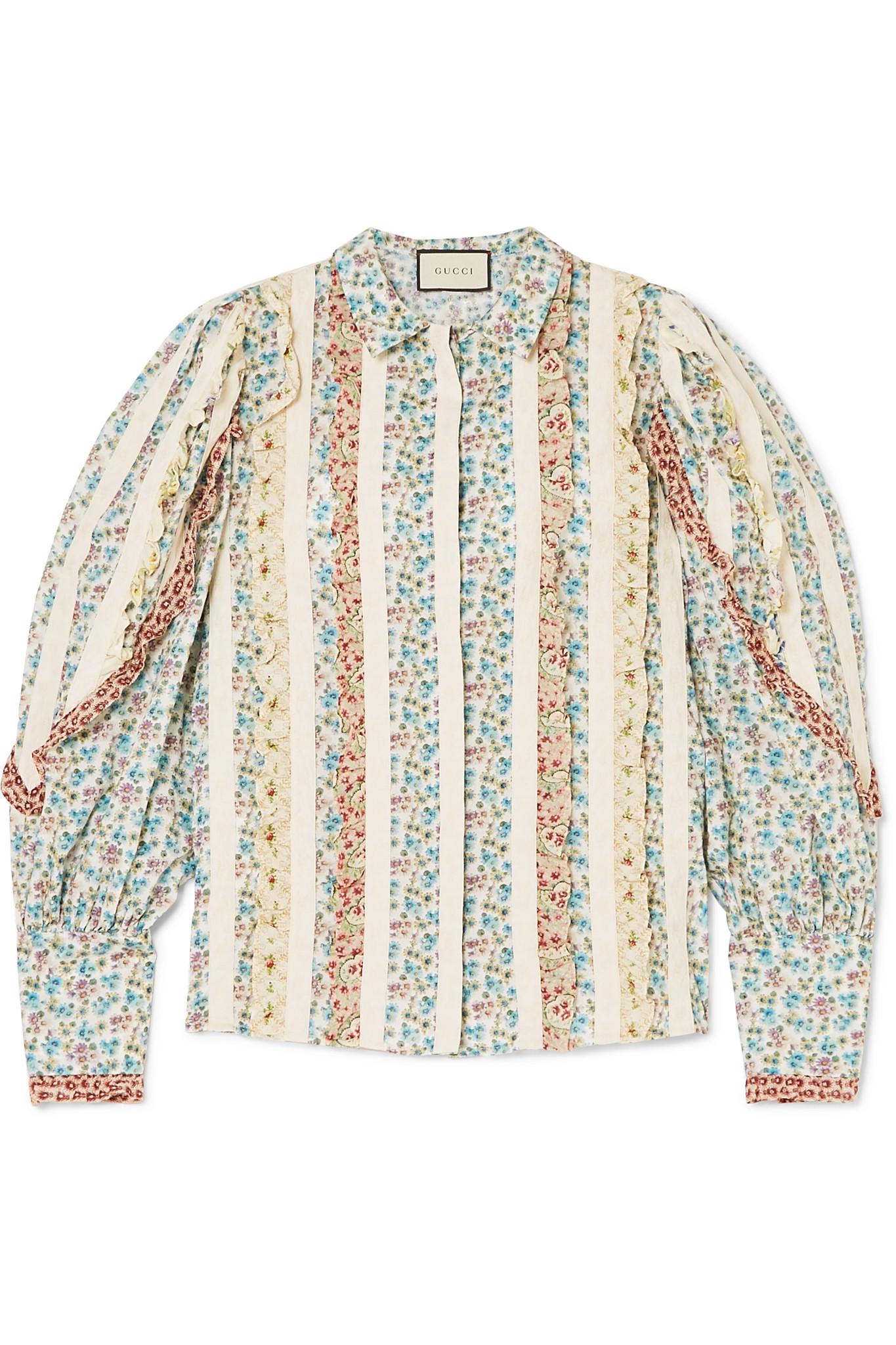 gucci floral shirt women's