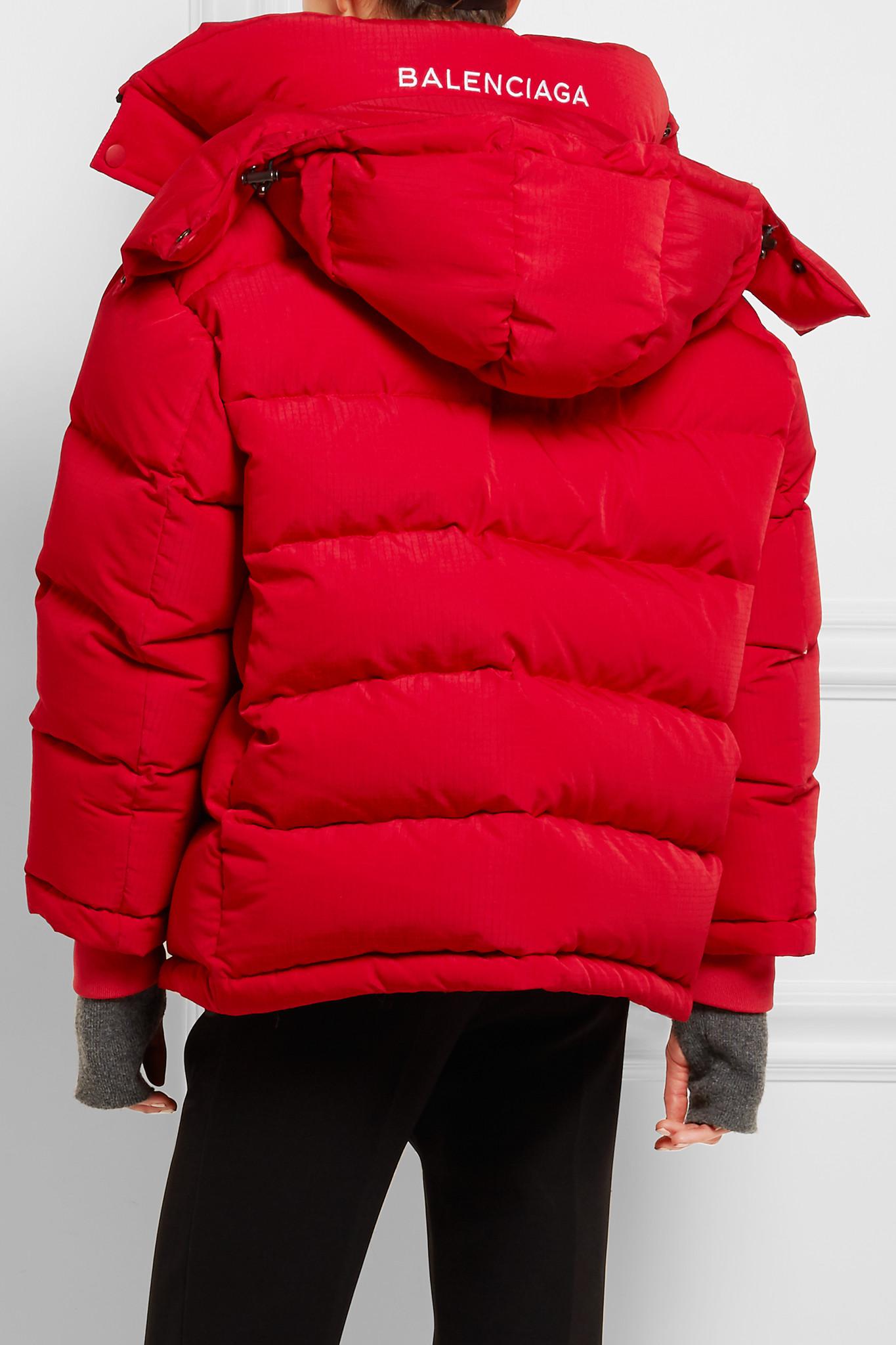 Balenciaga Oversized Quilted Shell Jacket in Red - Lyst