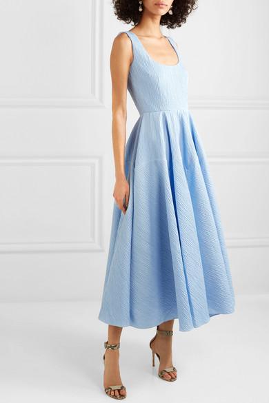 Emilia Wickstead Amal Open-back Cotton-blend CloquÃ© Maxi Dress in Blue - Lyst