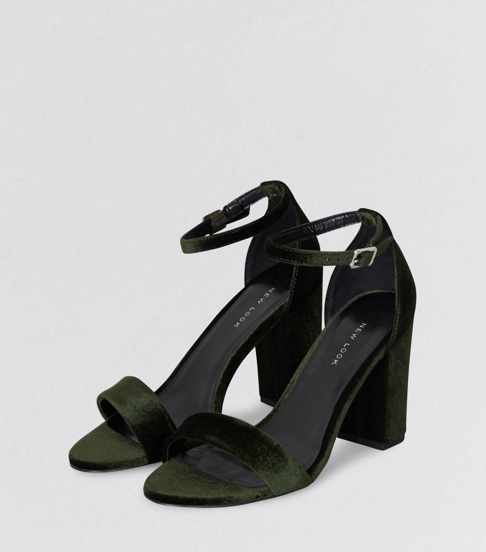 velvet green heels
