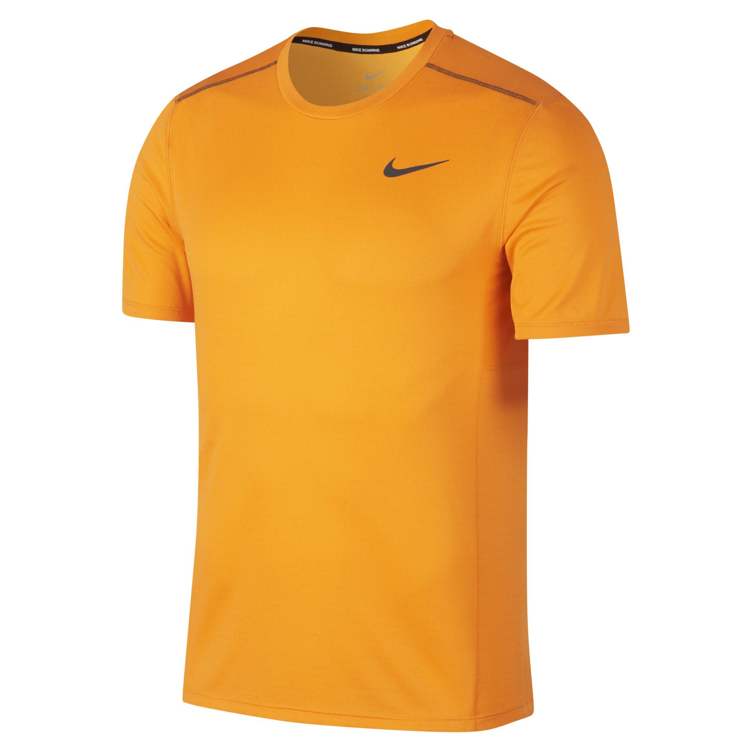 Nike Miler Short-sleeve Running Top in Orange for Men - Lyst