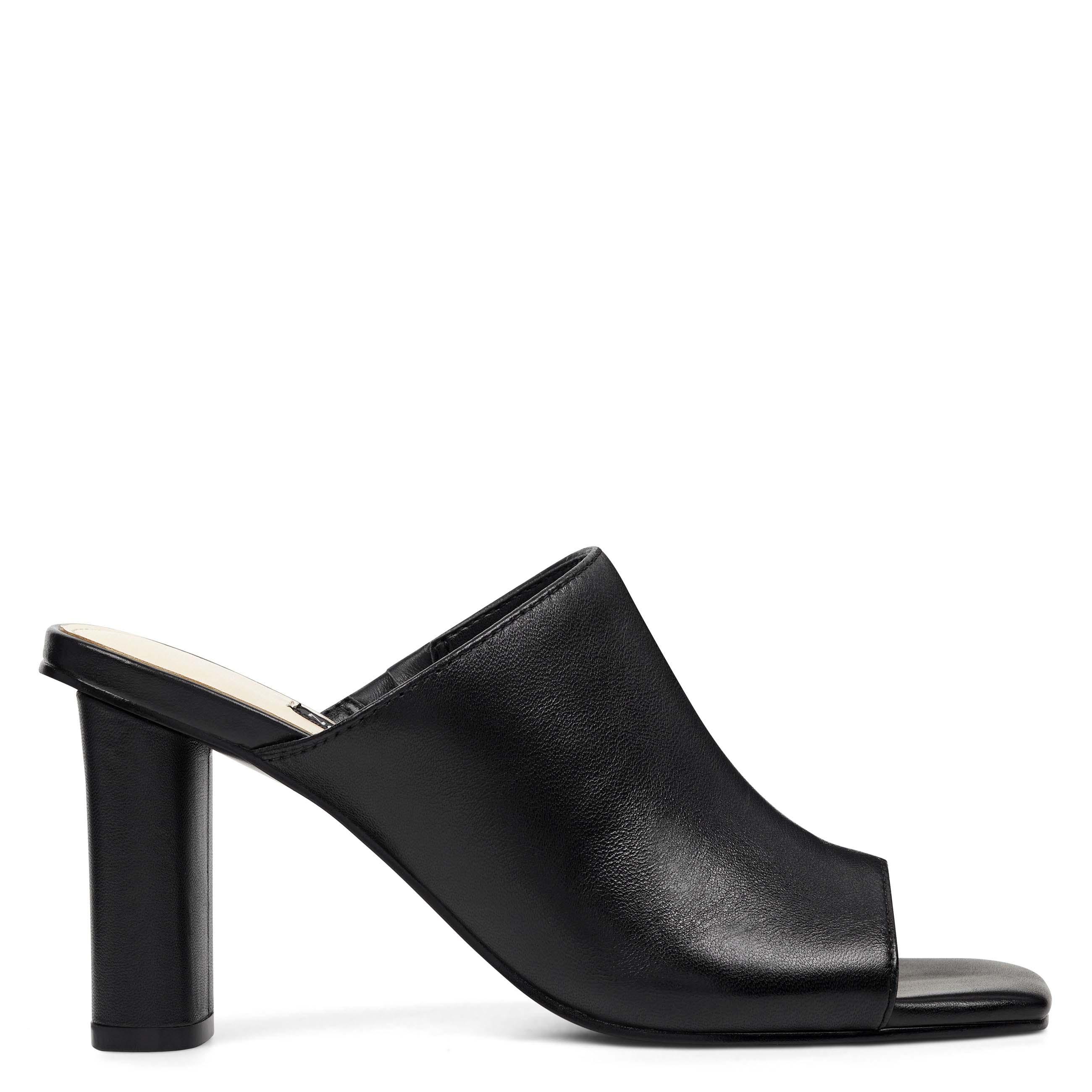 Nine West Liza Open Toe Mules in Black Leather (Black) - Lyst