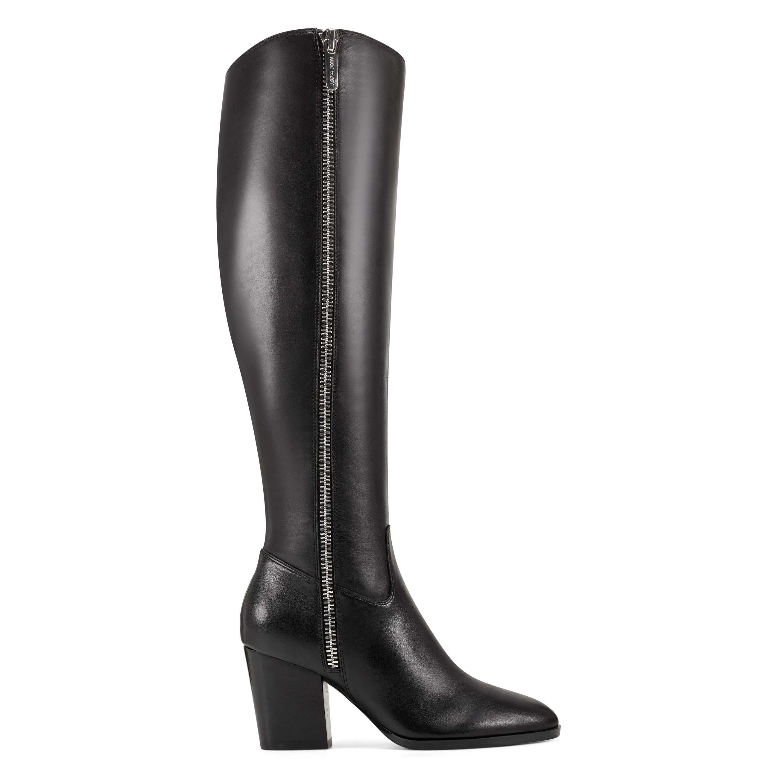Nine West Natty Dress Boot in Black Leather (Black) - Lyst