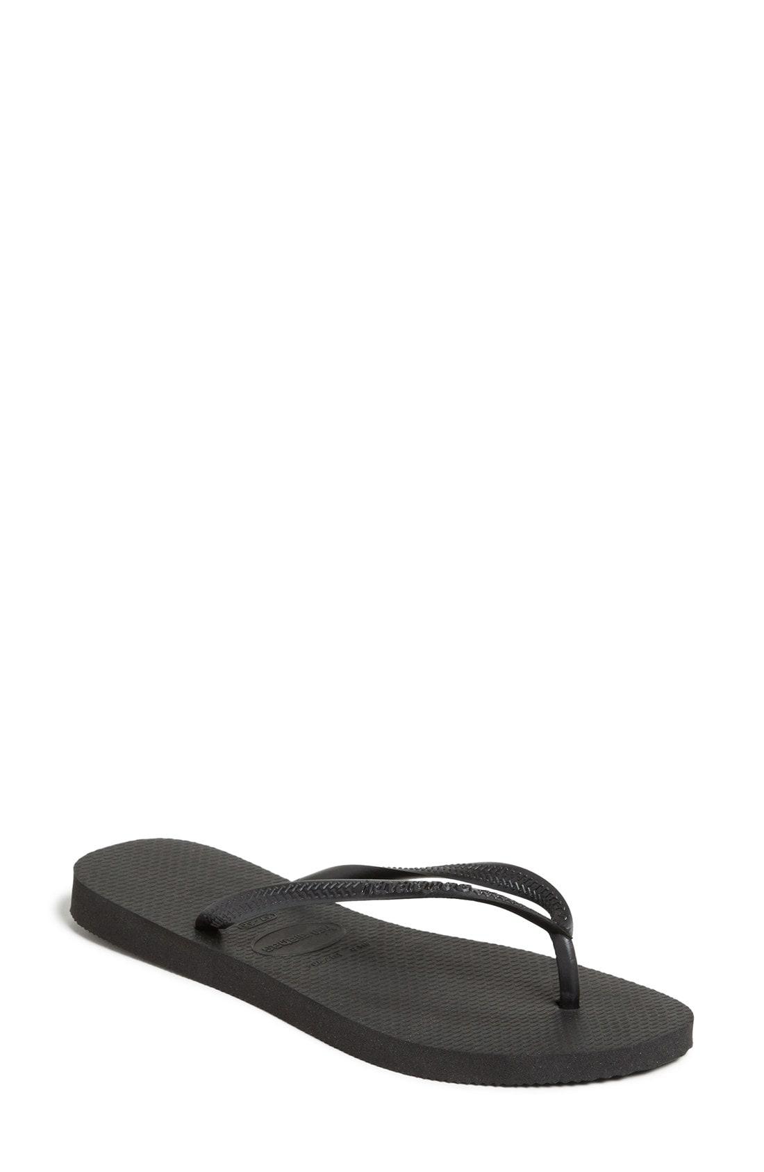 havaianas slim black flip flop