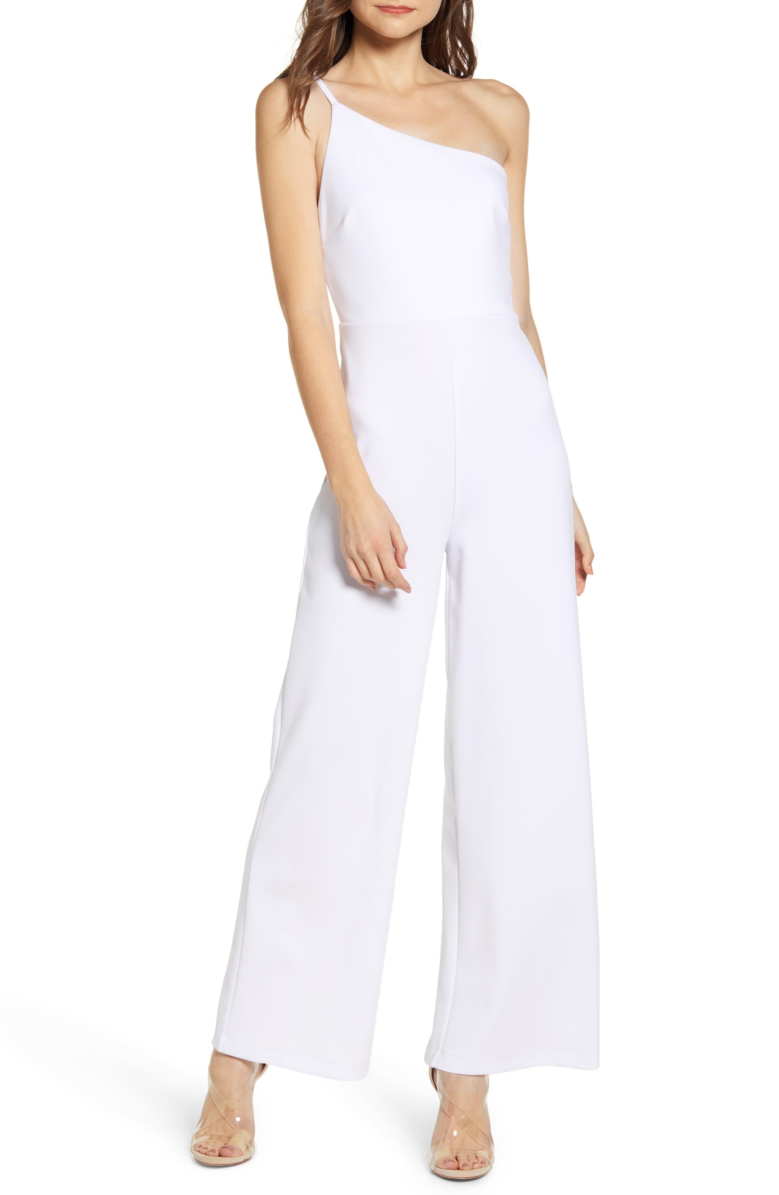Leith One-shoulder Jumpsuit in White - Lyst