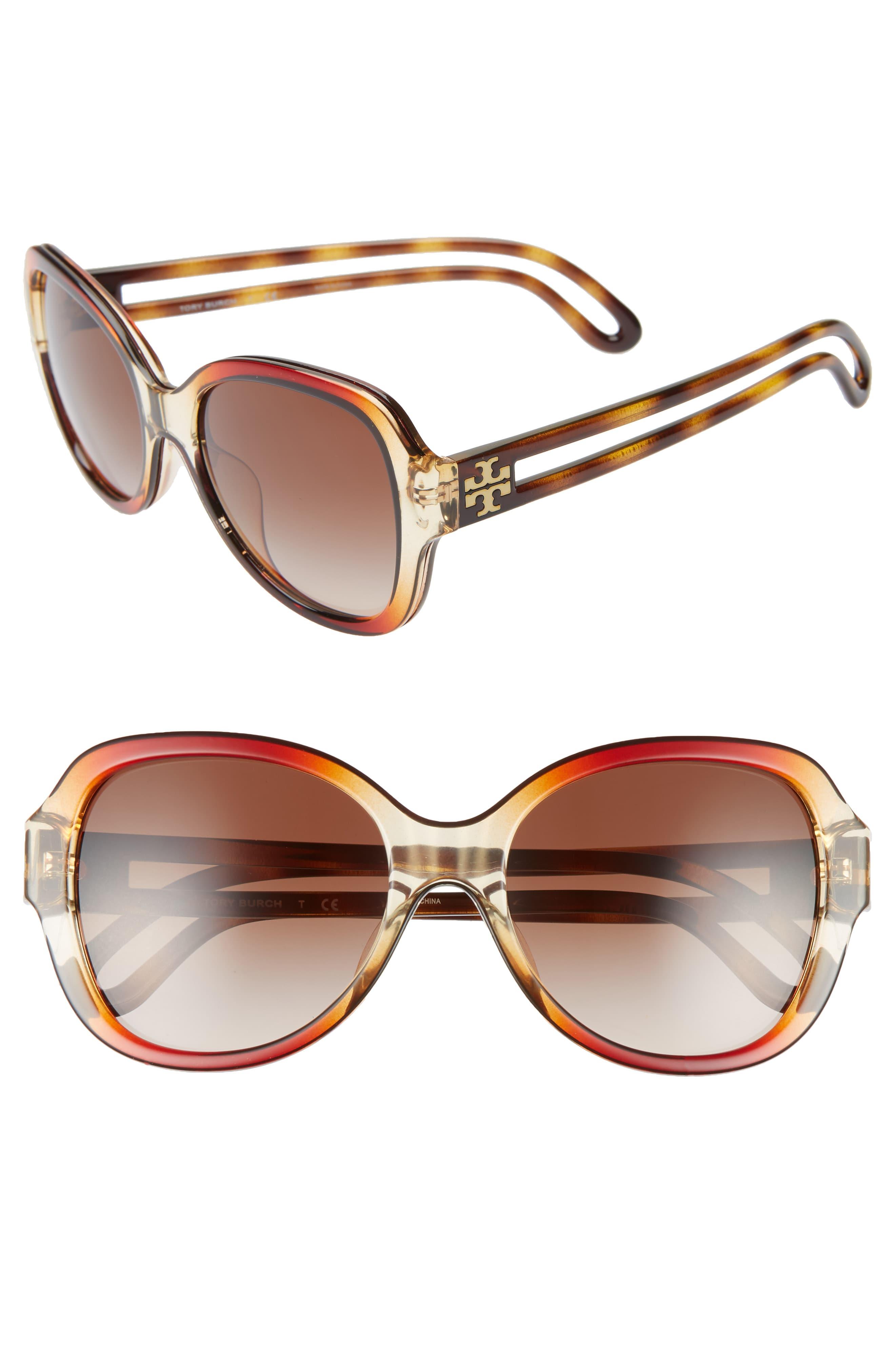 Tory Burch 55mm Gradient Butterfly Sunglasses In Brown Lyst   Tory Burch  55mm Gradient Butterfly Sunglasses 