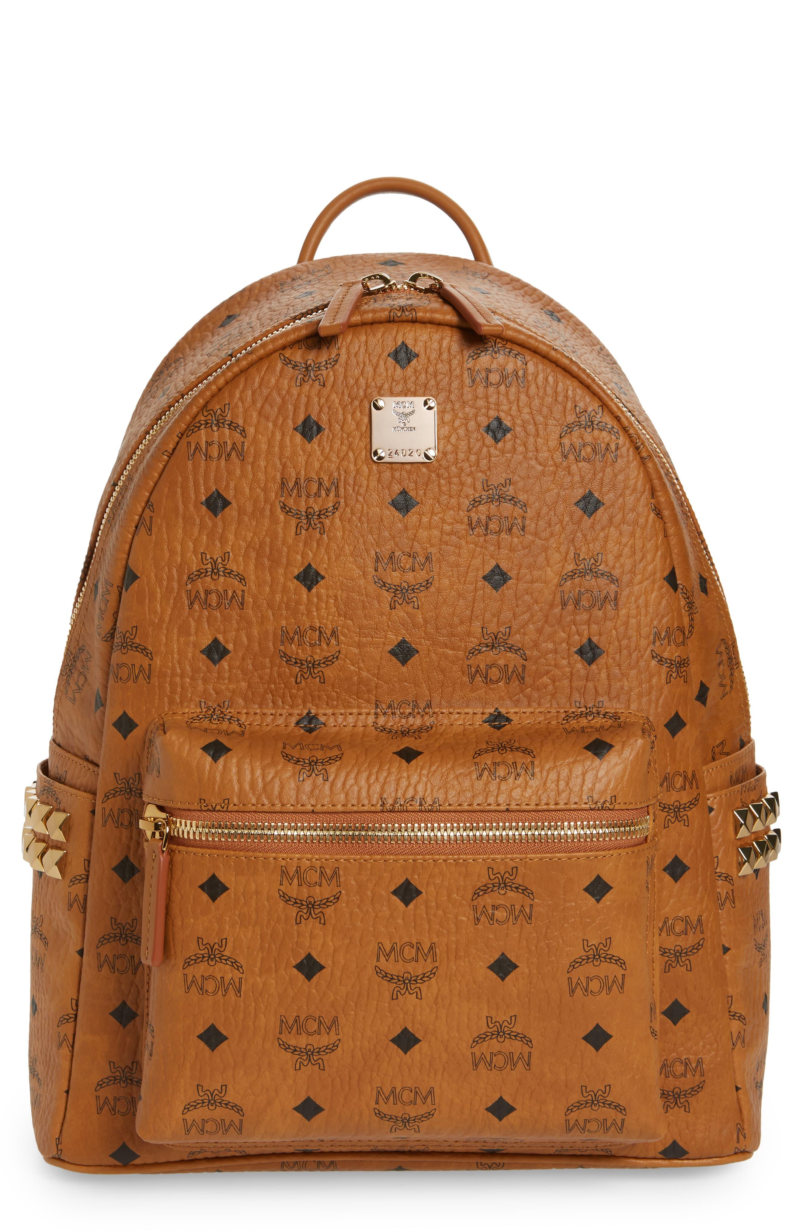 Mcm Unisex Stark Side Stud Small Backpack Cognac Backpack :: Keweenaw