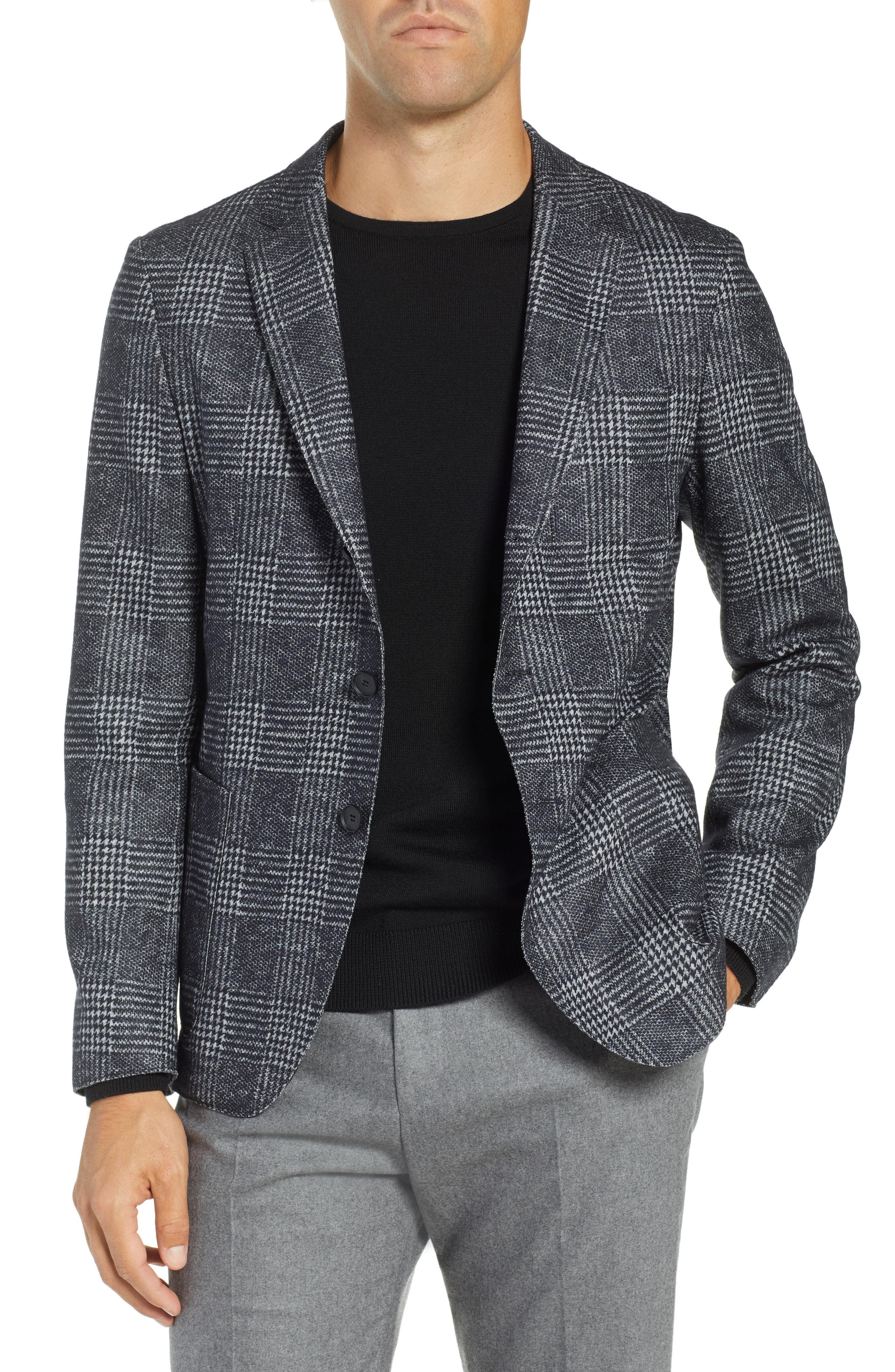 Lyst - Boss Nixan Slim Fit Plaid Wool & Cotton Sport Coat in Gray for Men