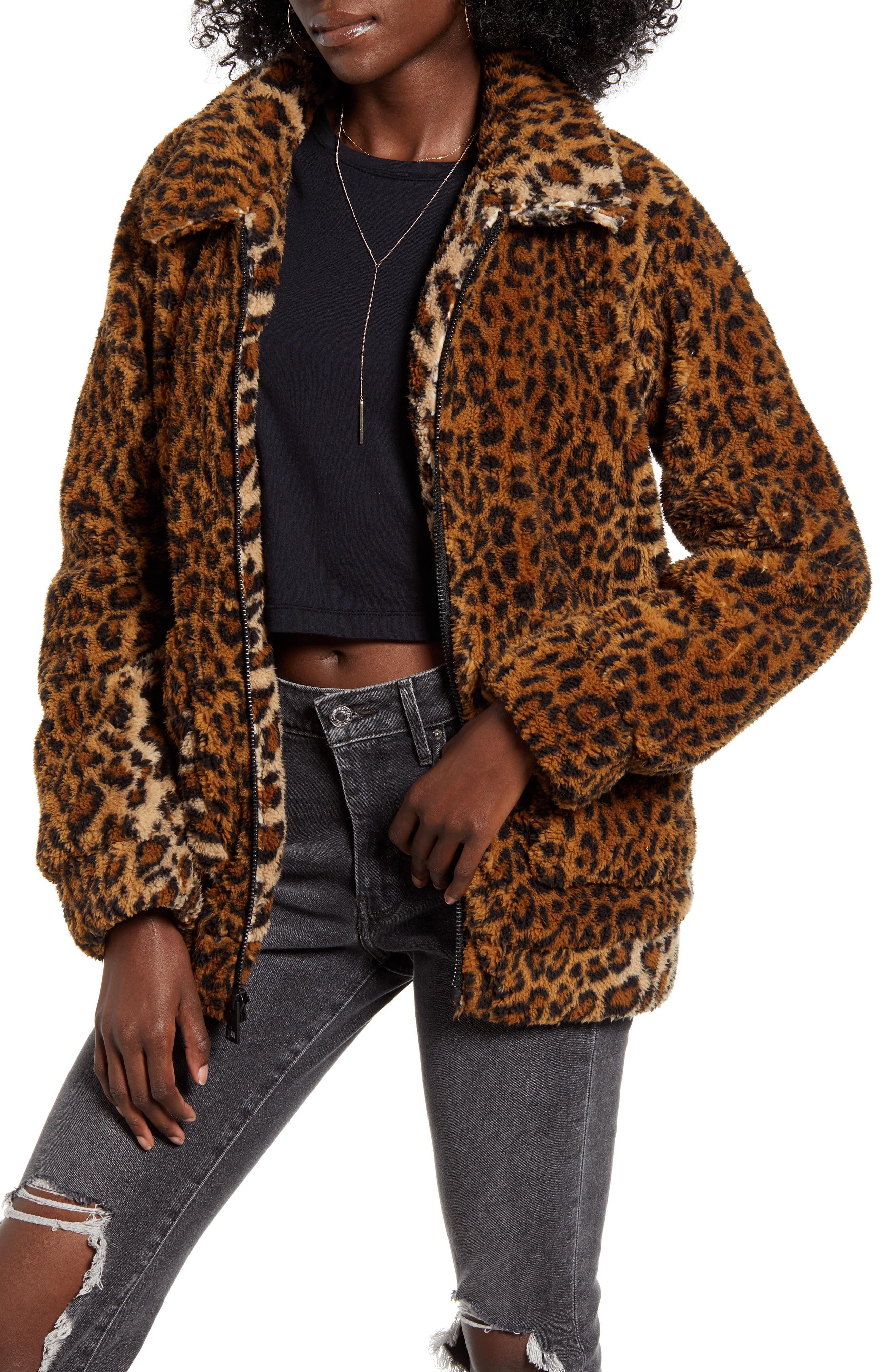 Levis Leopard Print Faux Fur Jacket In Brown Lyst 