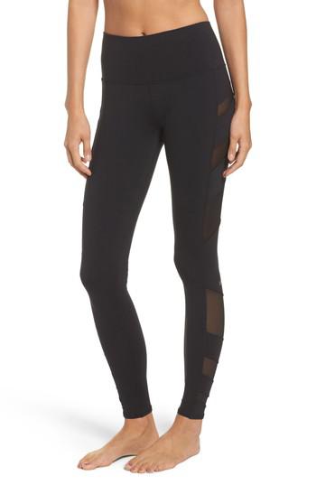 Alo yoga Block High Waist Mesh Inset Leggings in Black | Lyst