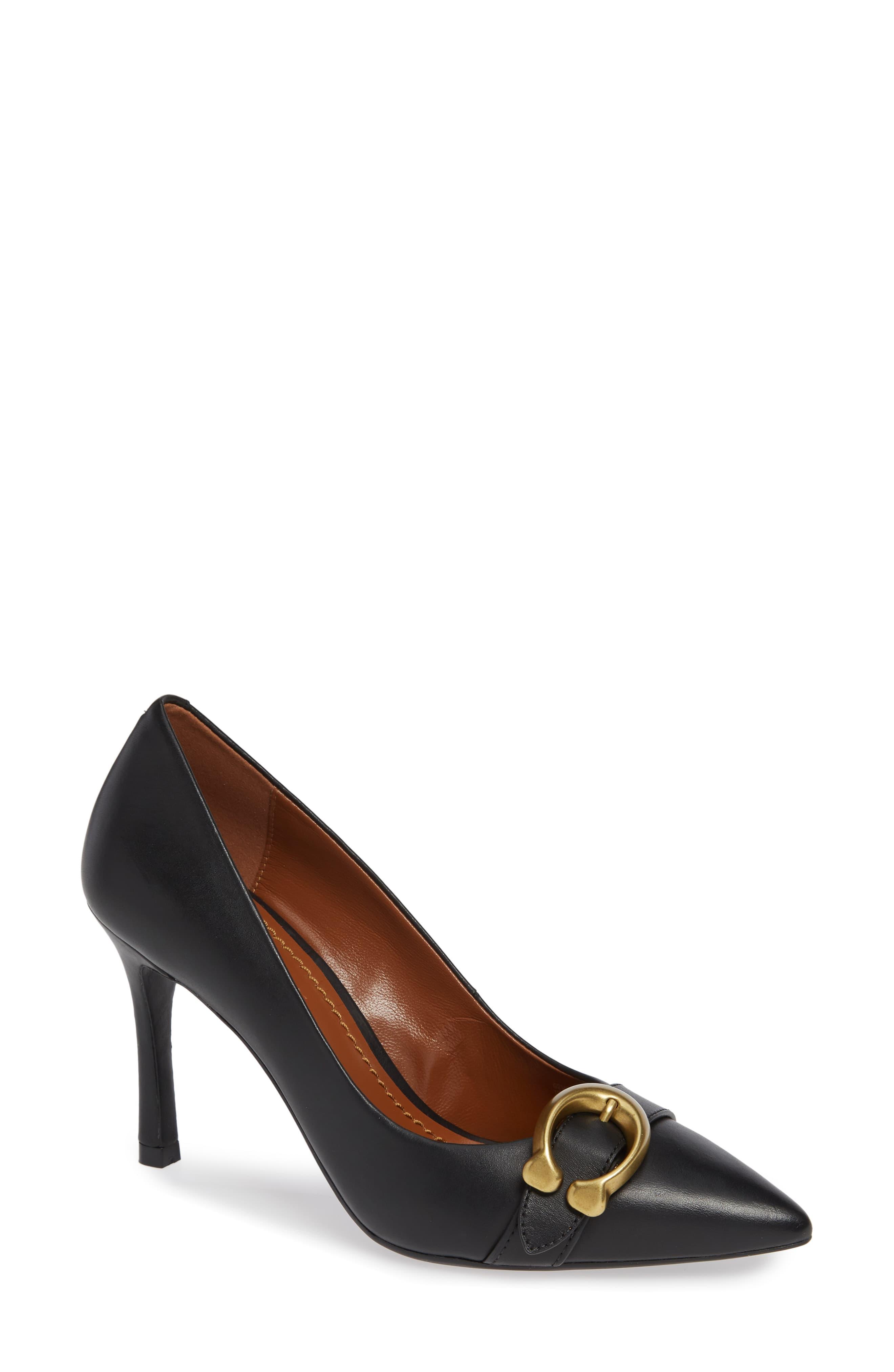 COACH Waverly Signature Buckle Leather Pump in Black - Save 40% - Lyst