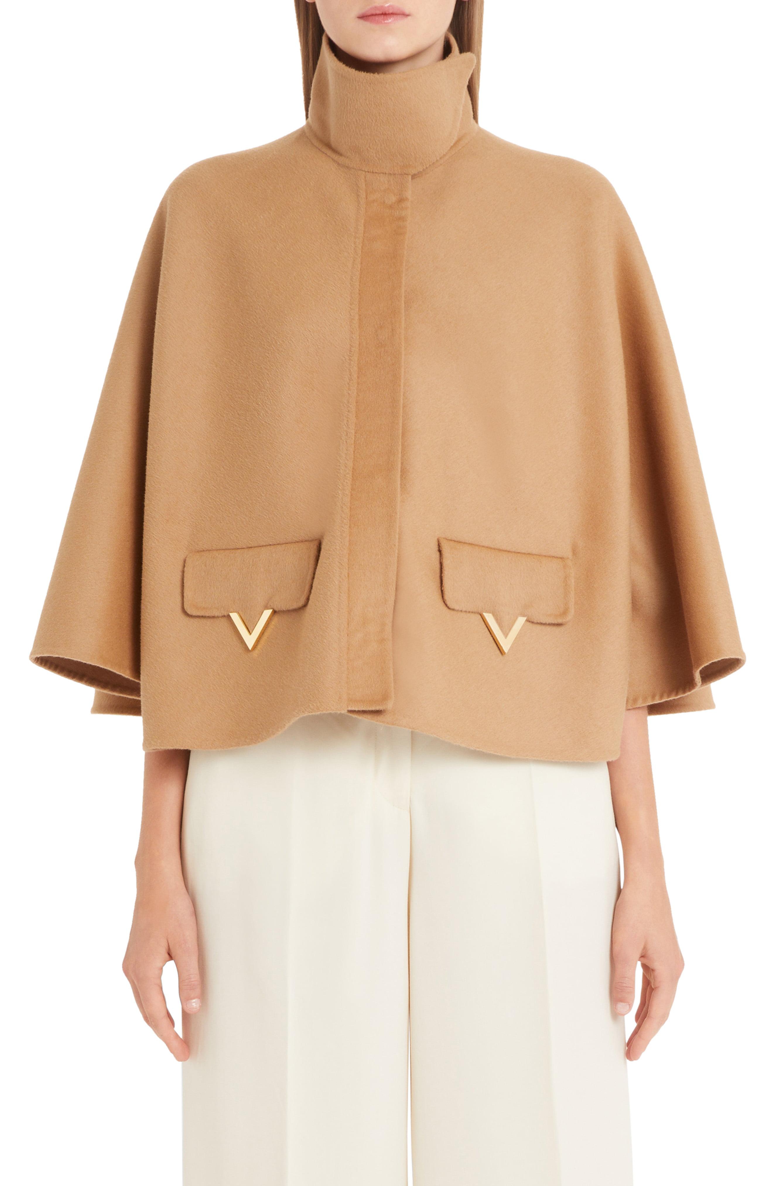 Lyst - Valentino V-detail Double Face Wool & Angora Capelet