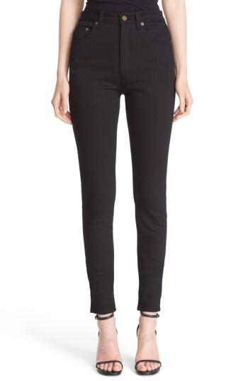 just black high rise skinny jeans