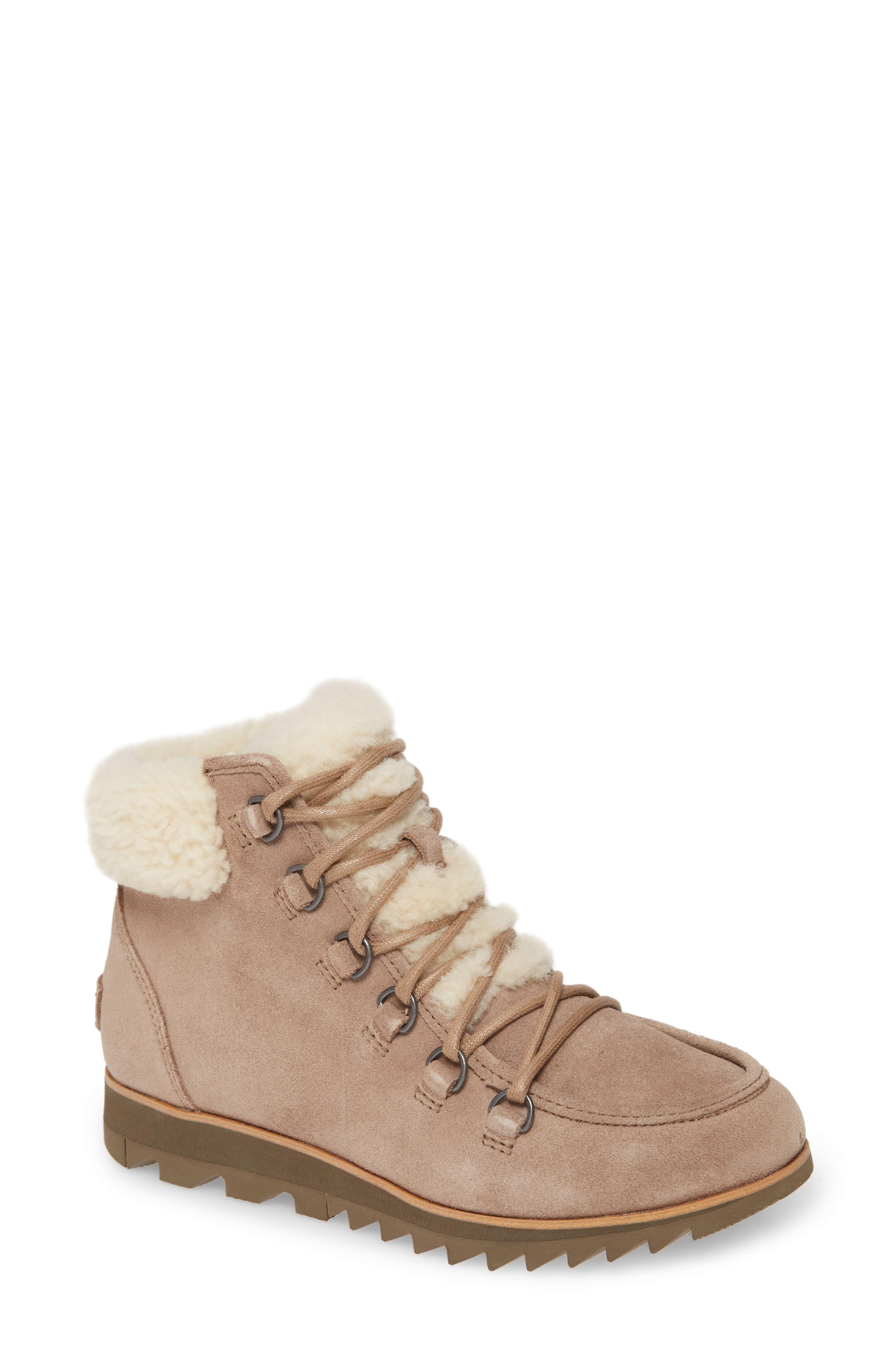 sorel harlow suede and shearling boots