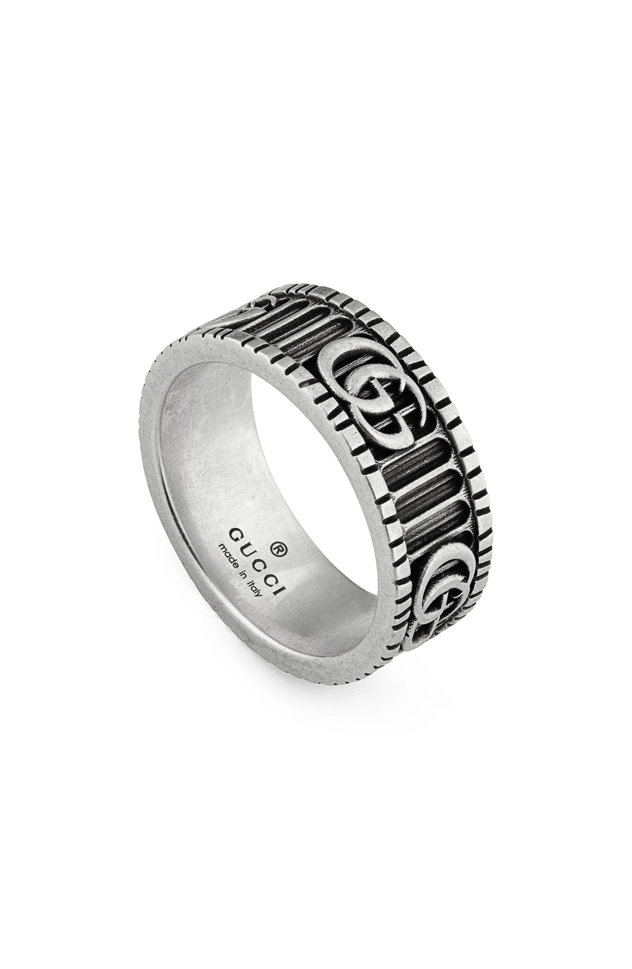 Lyst Gucci Gg Marmont Men's Band Ring in Metallic for Men