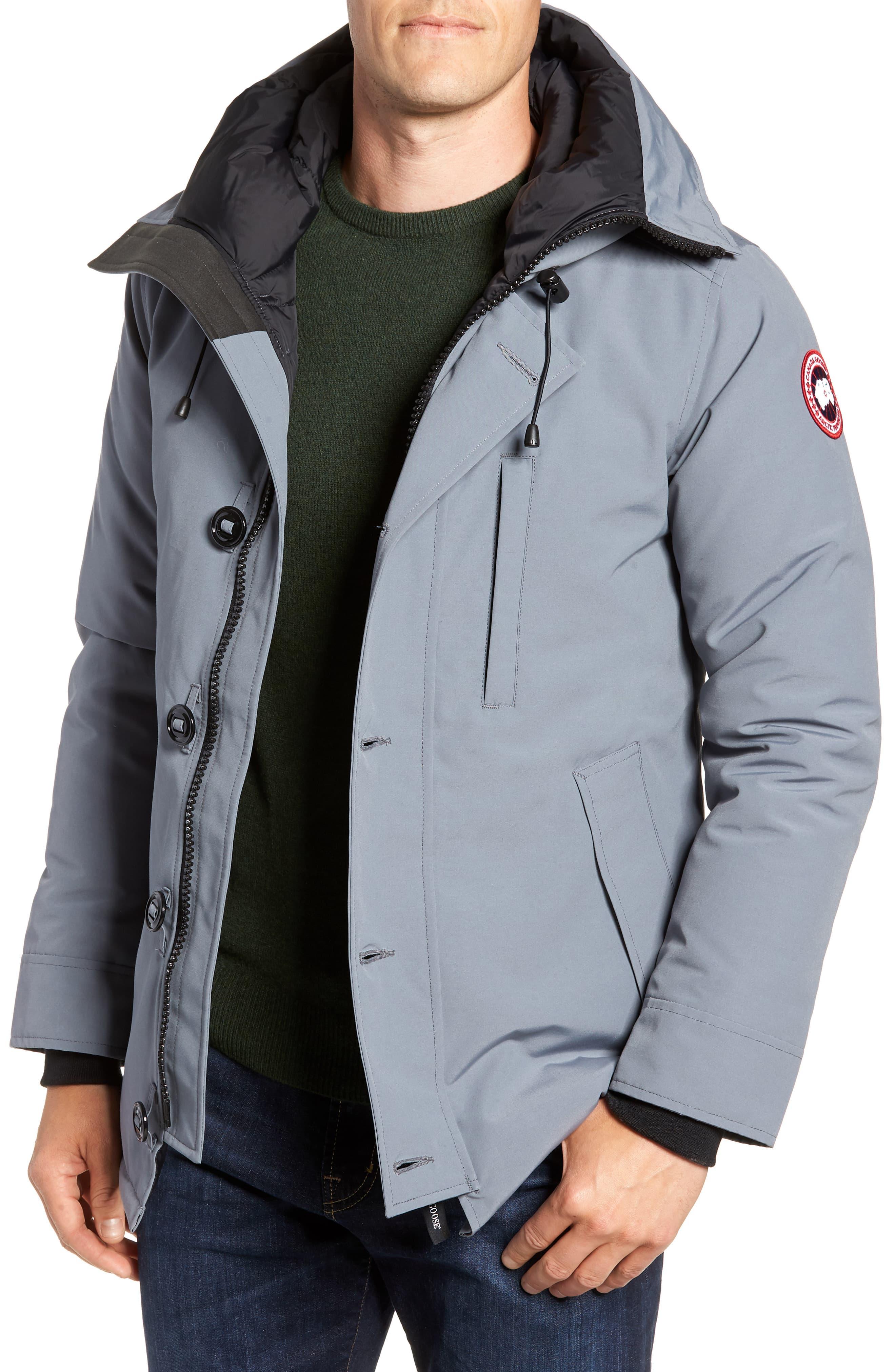 Canada Goose Fleece Chateau Slim Fit Down Parka In Mid Grey Gray For Men Lyst