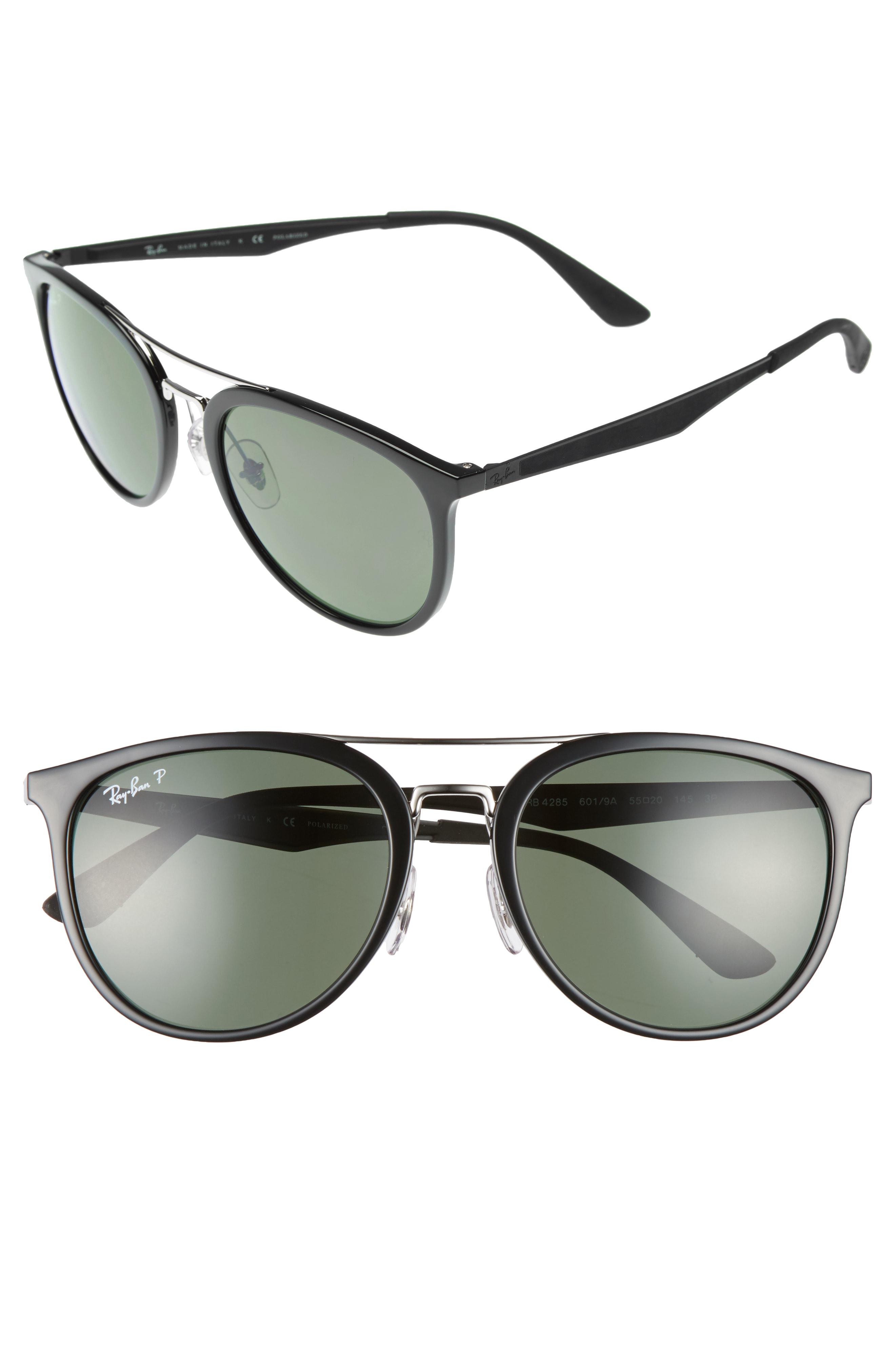 Lyst Ray Ban 55mm Aviator Polarized Sunglasses In Green Save 14 