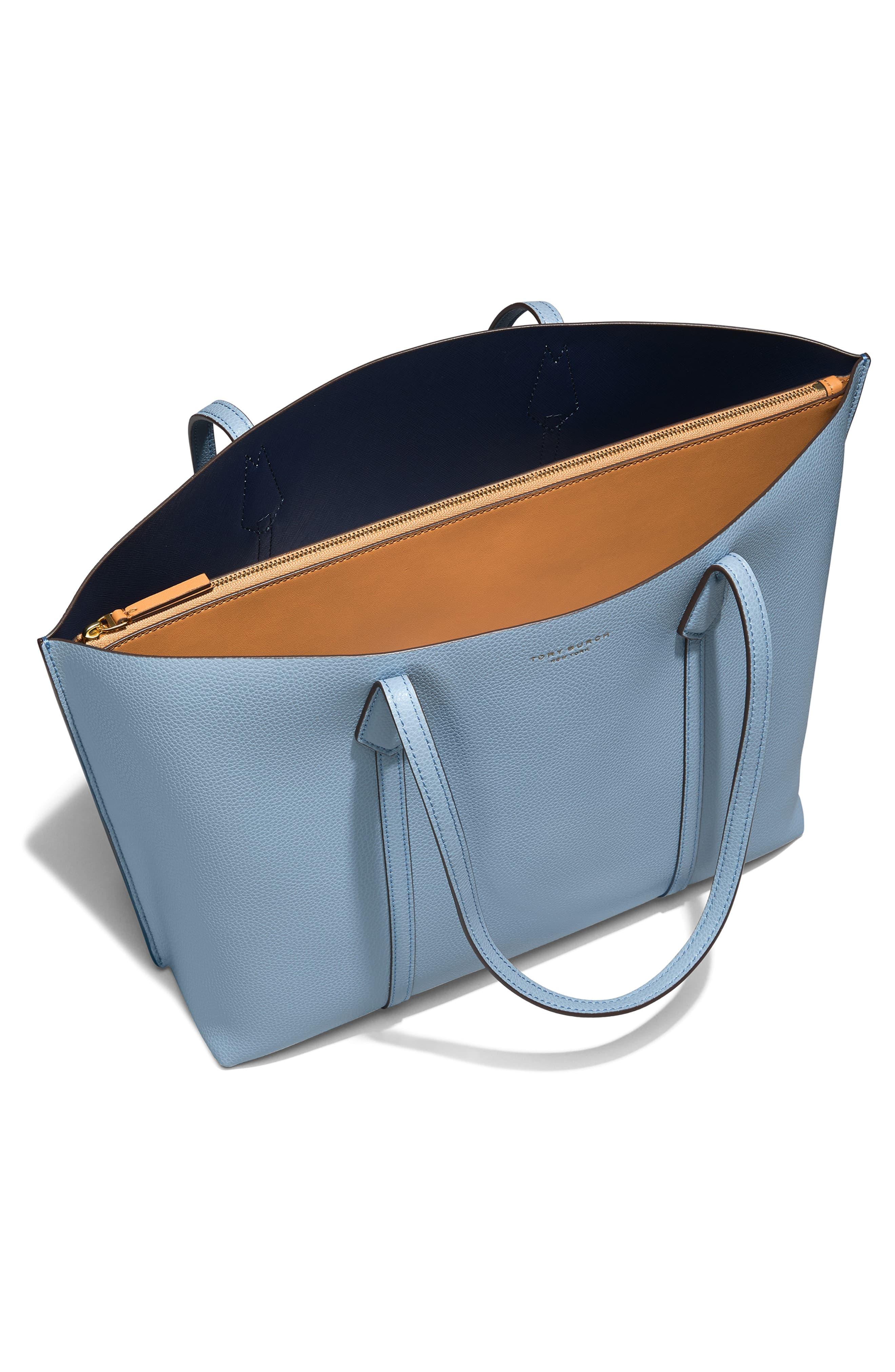 tory burch perry tote blue cloud