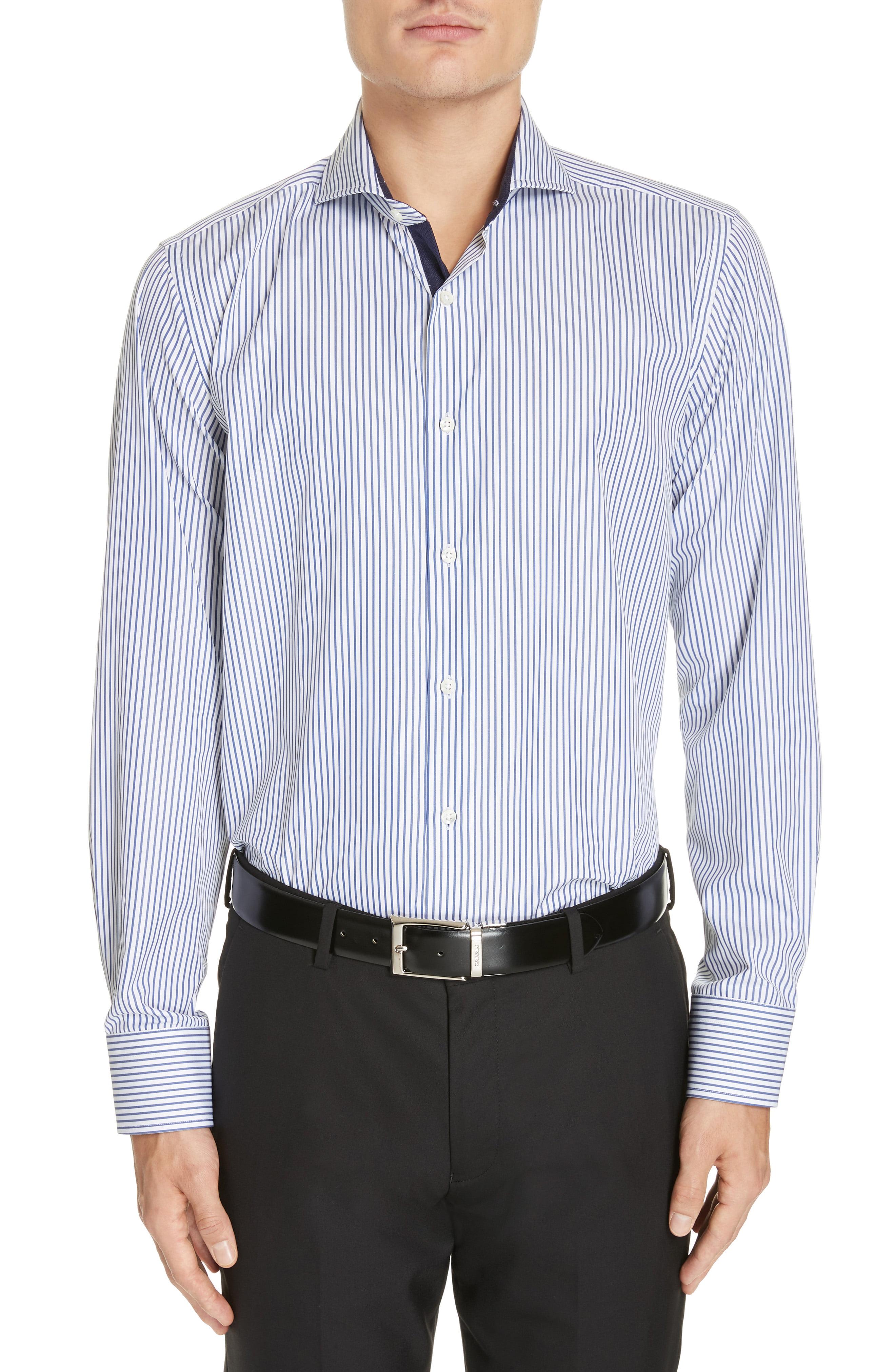 Lyst - Canali Regular Fit Stripe Dress Shirt in Blue for Men