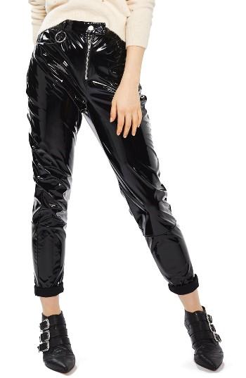 black vinyl pants