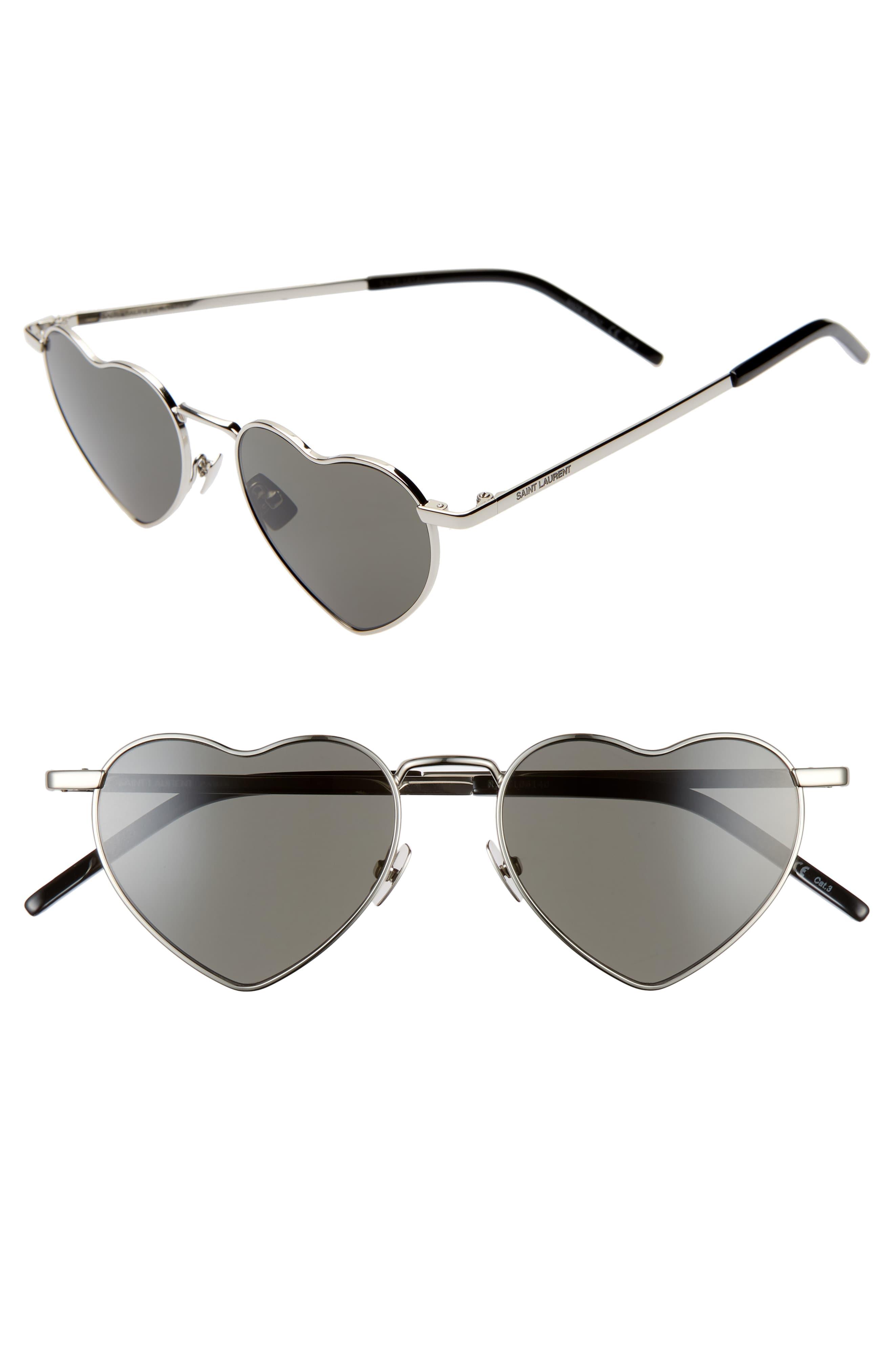 Saint Laurent Loulou 52mm Heart Shaped Sunglasses Lyst 