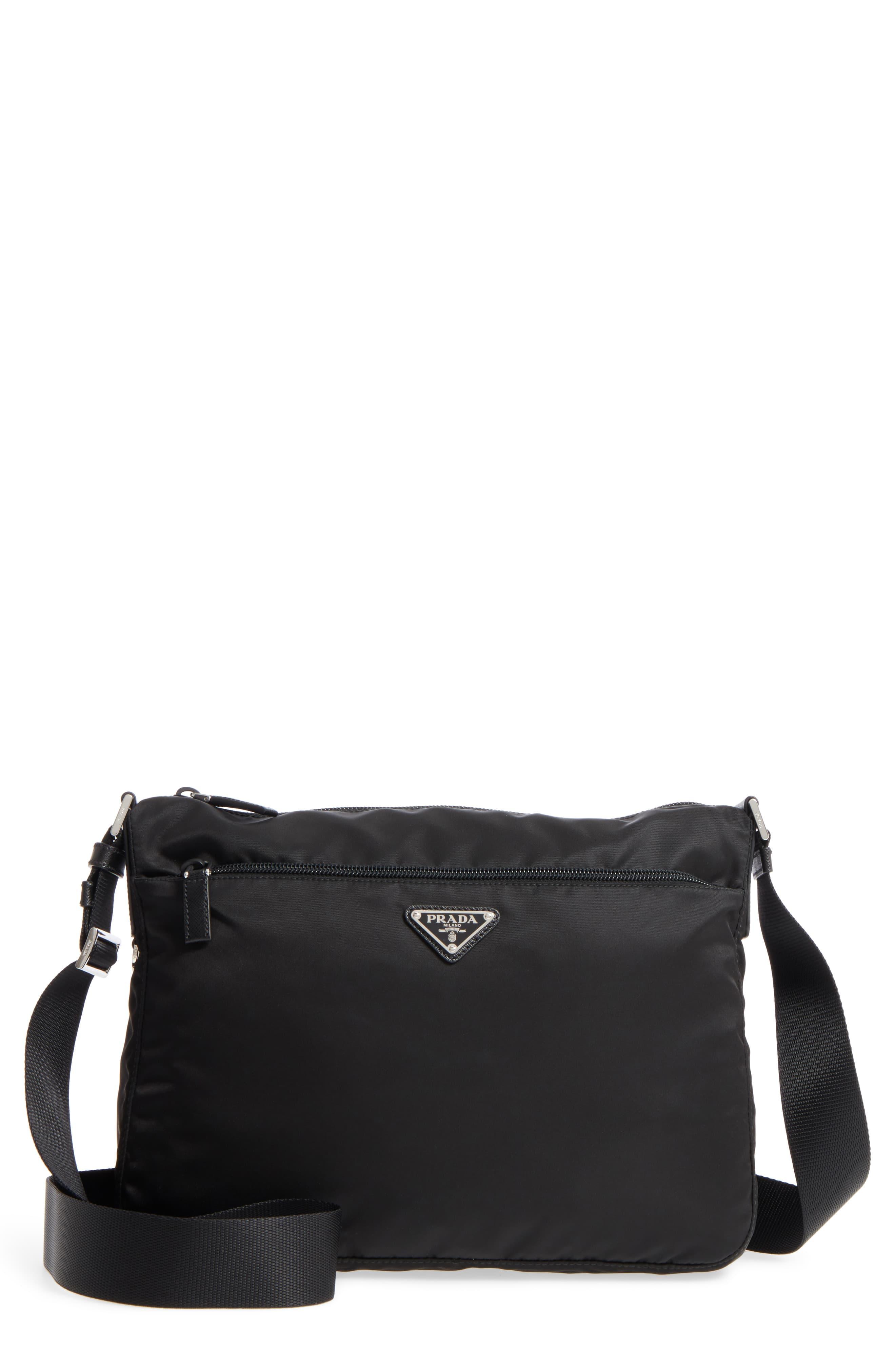 Prada Large Nylon Crossbody Bag - in Black - Lyst