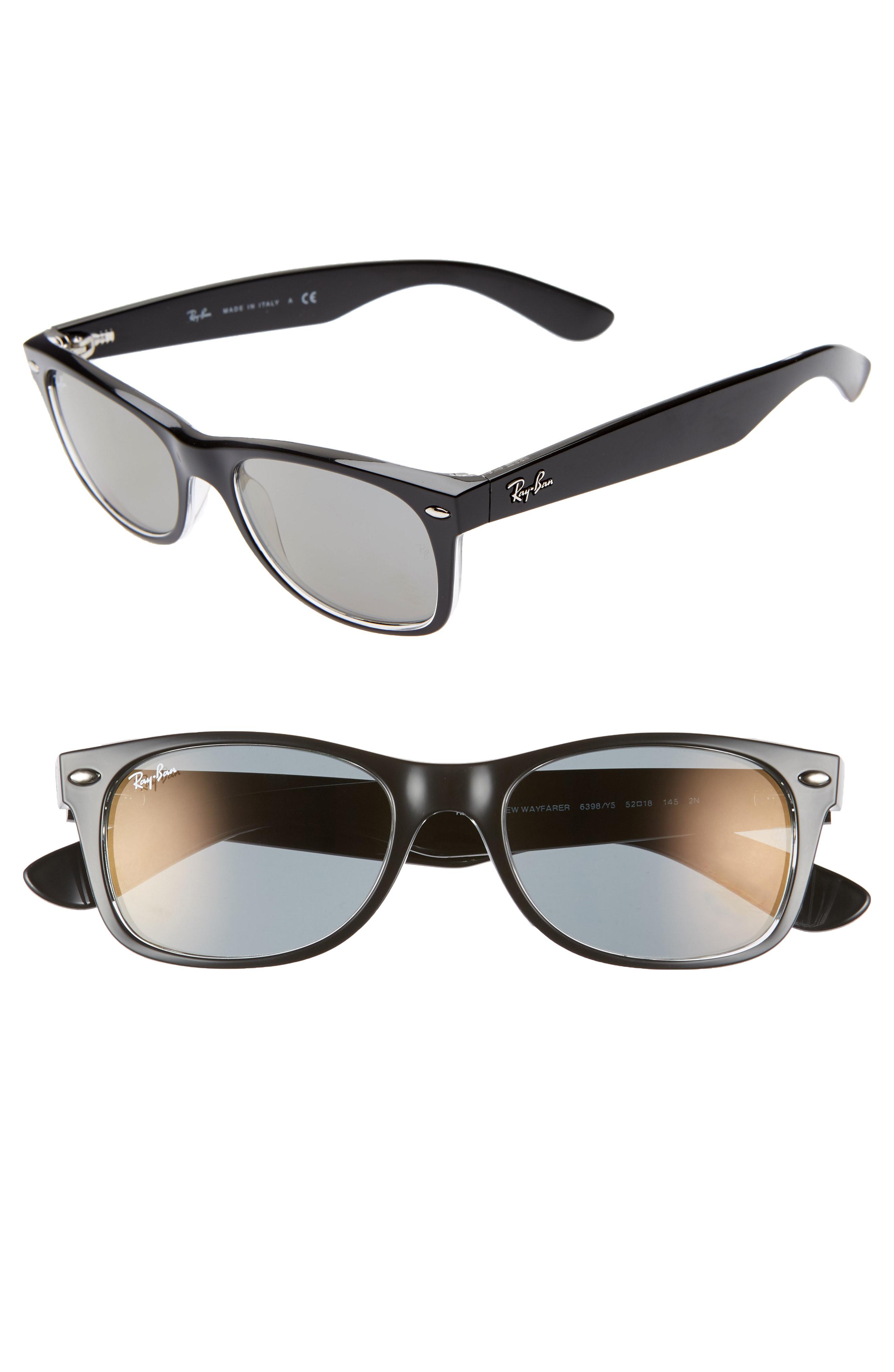 Lyst - Ray-ban New Wayfarer Classic 52mm Sunglasses - Transparent Black 