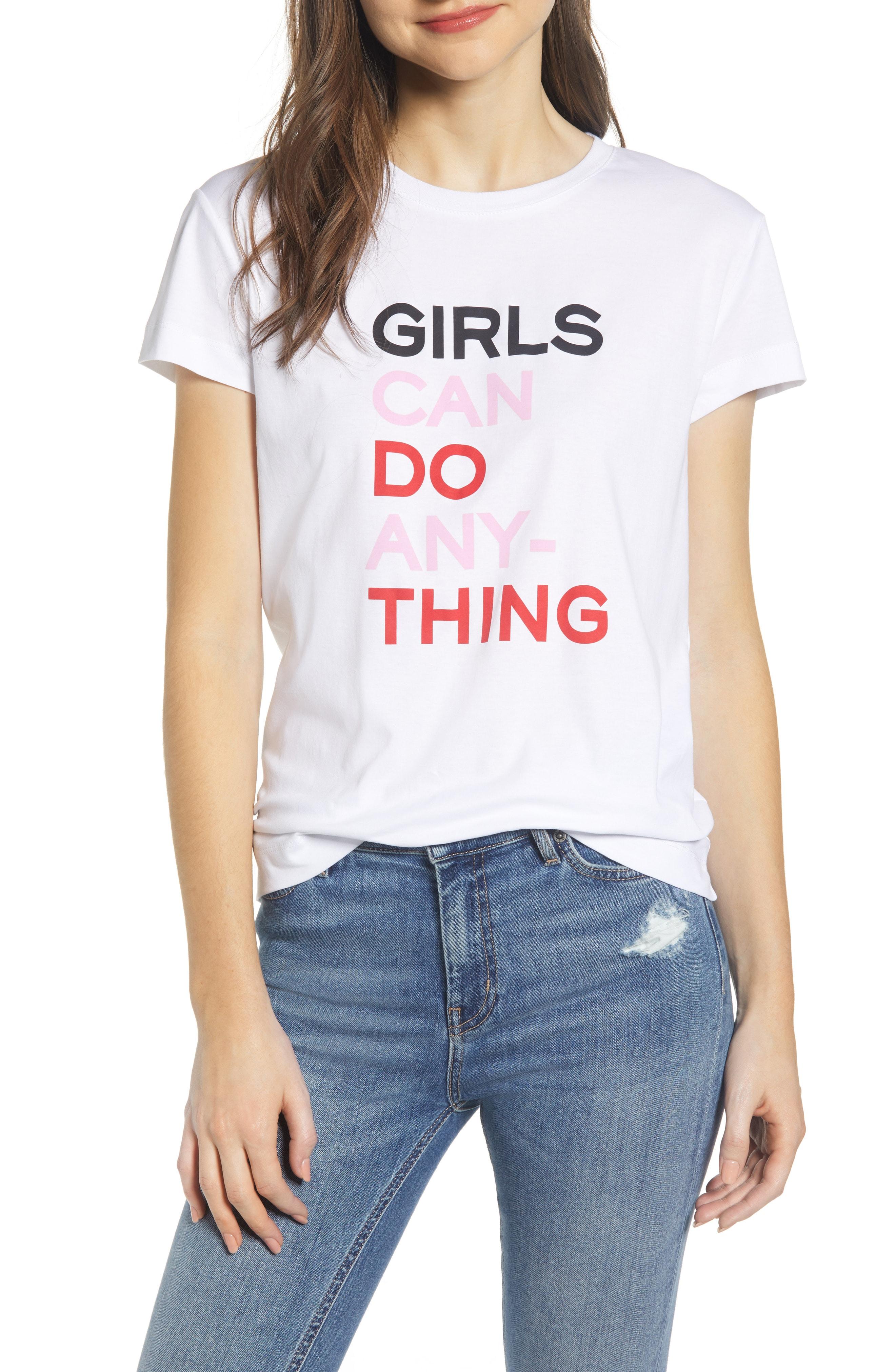 Lyst - Zadig & Voltaire Girls Can Do Anything Cotton Tee in White - Save 9%