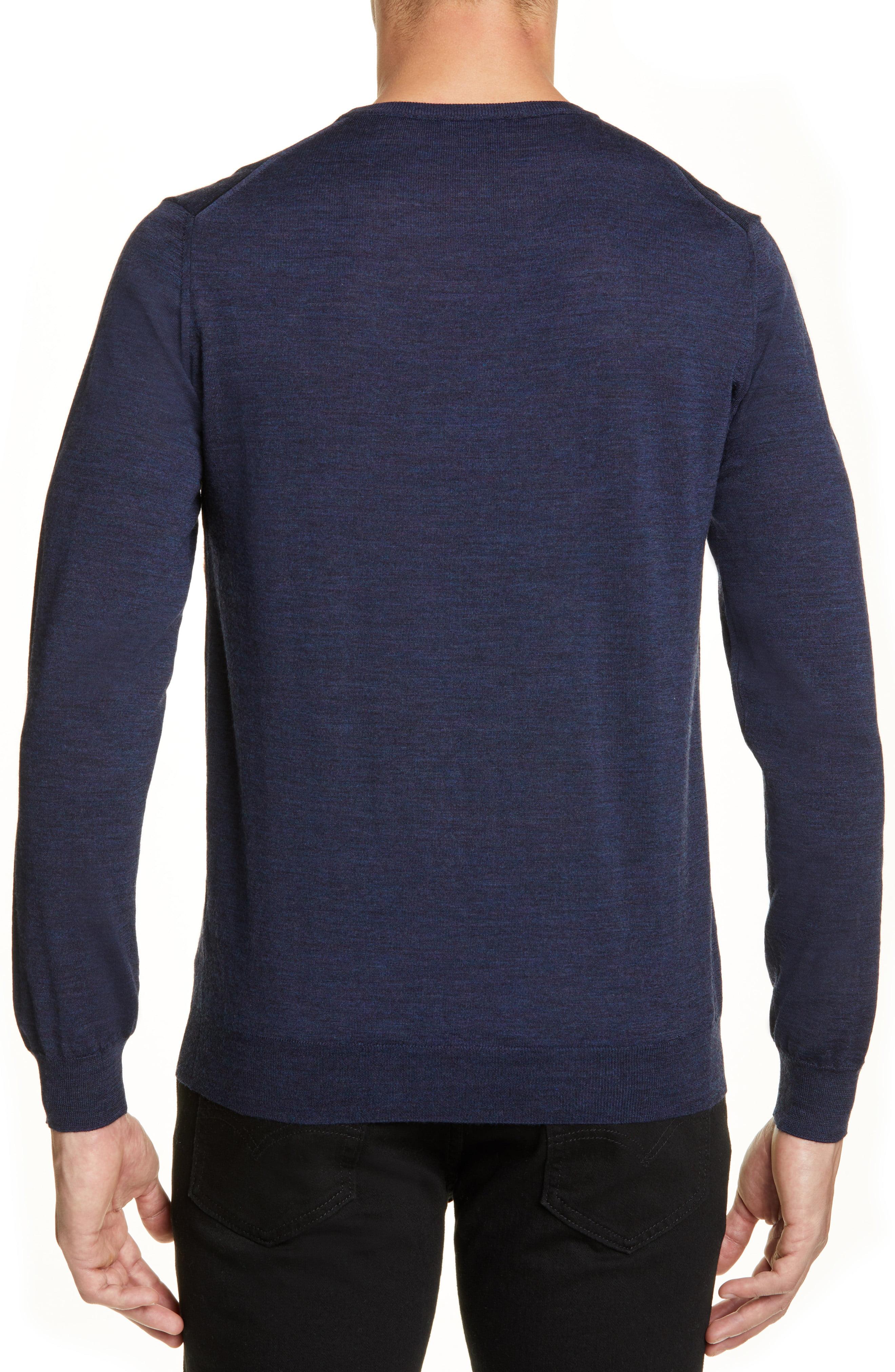 Lyst - Lanvin Wool Crewneck Sweater in Blue for Men