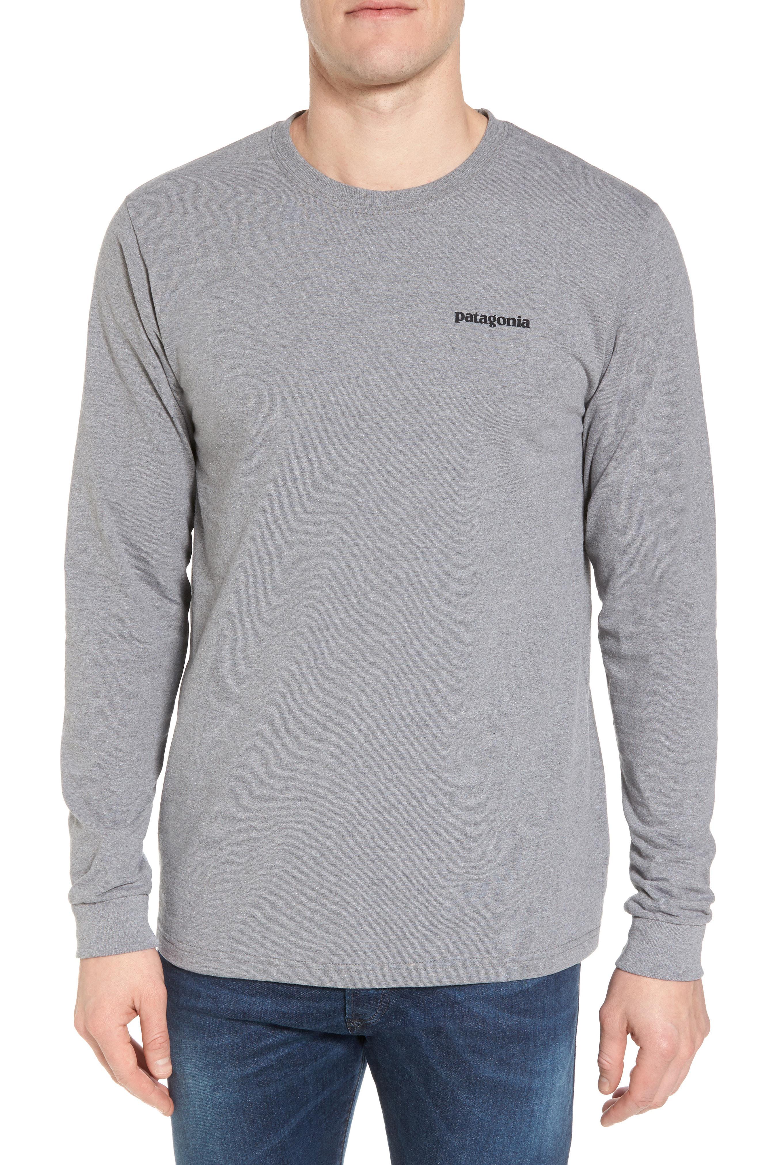 grey patagonia long sleeve shirt