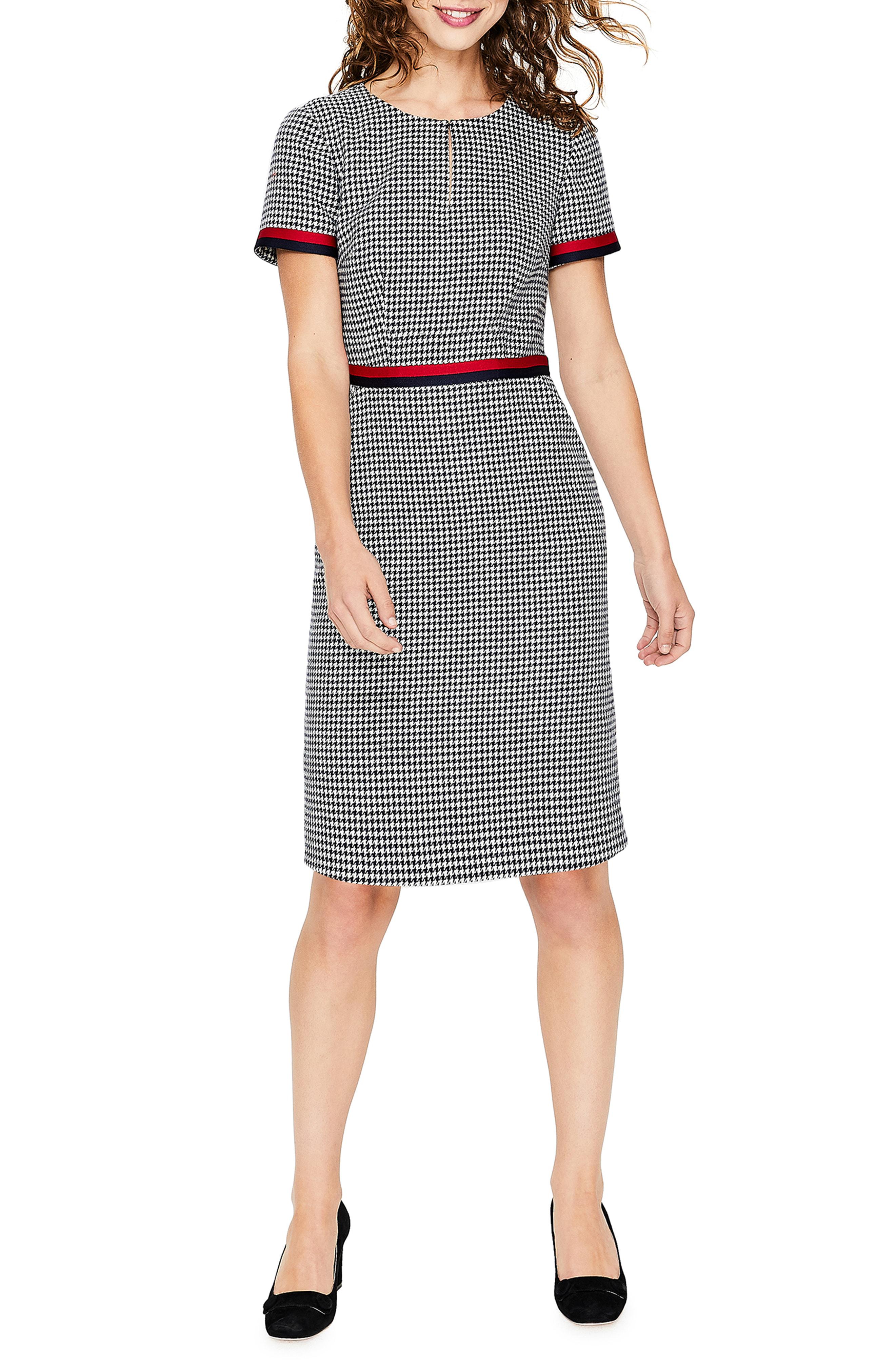 Lyst Boden Ribbon Trim Wool Tweed Dress in Gray