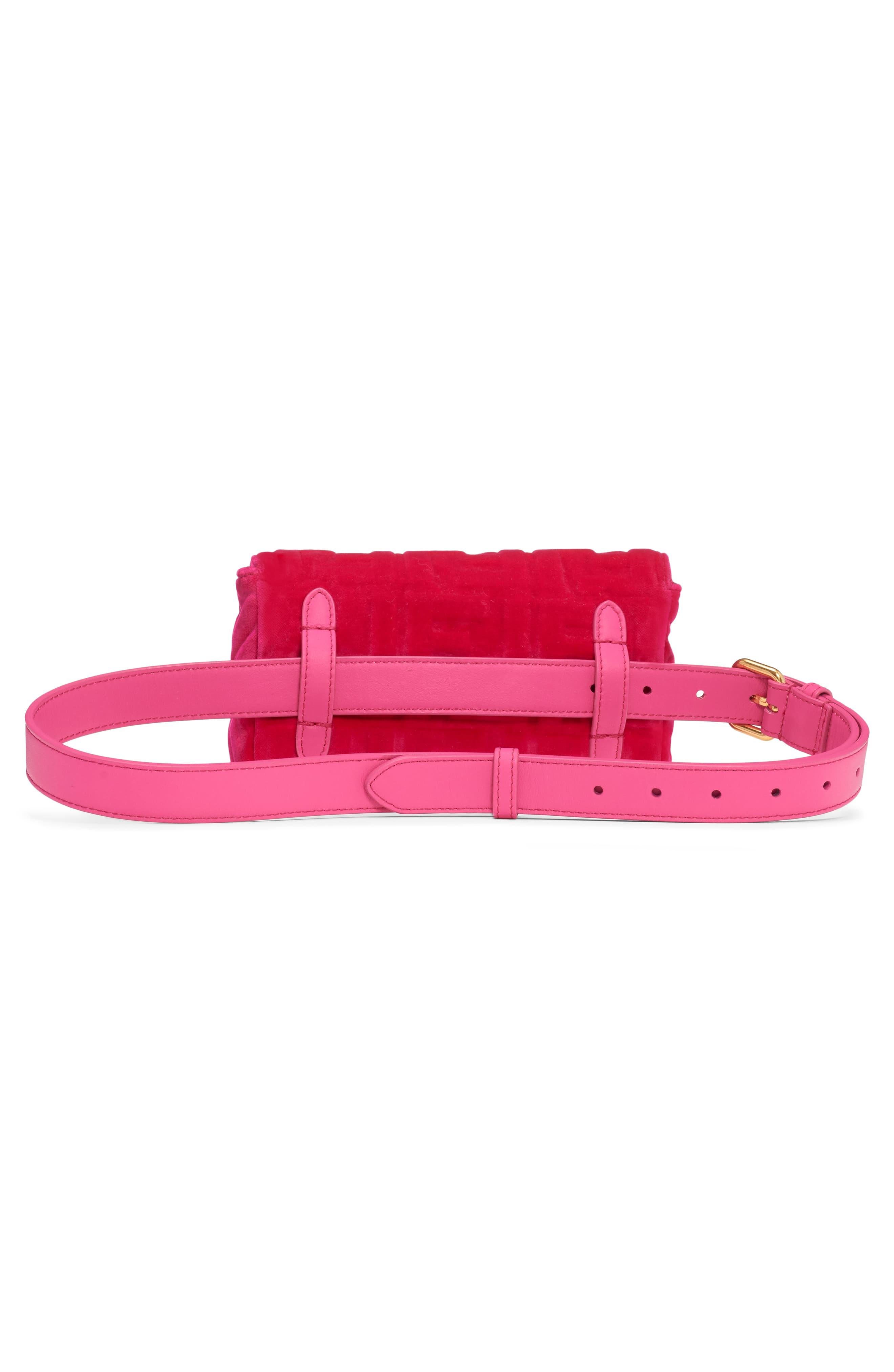 Fendi Ff Velvet Hip Belt Bag in Pink - Lyst
