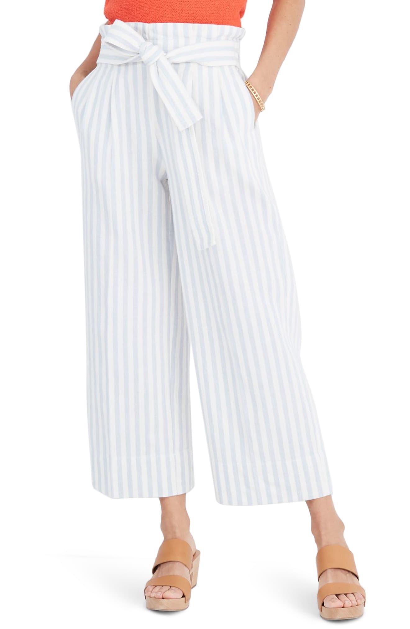 striped paperbag waist pants