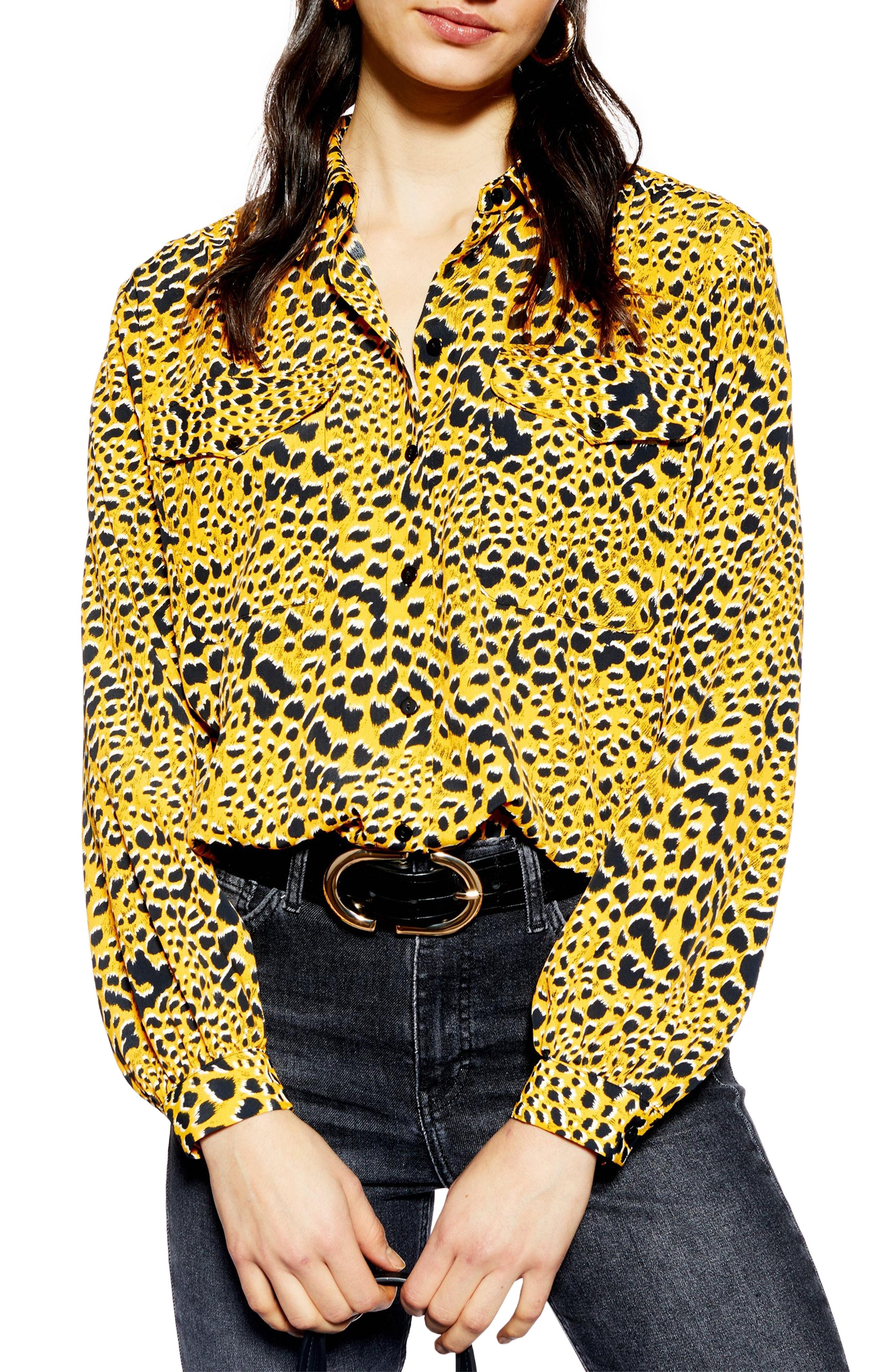 topshop animal print shirt
