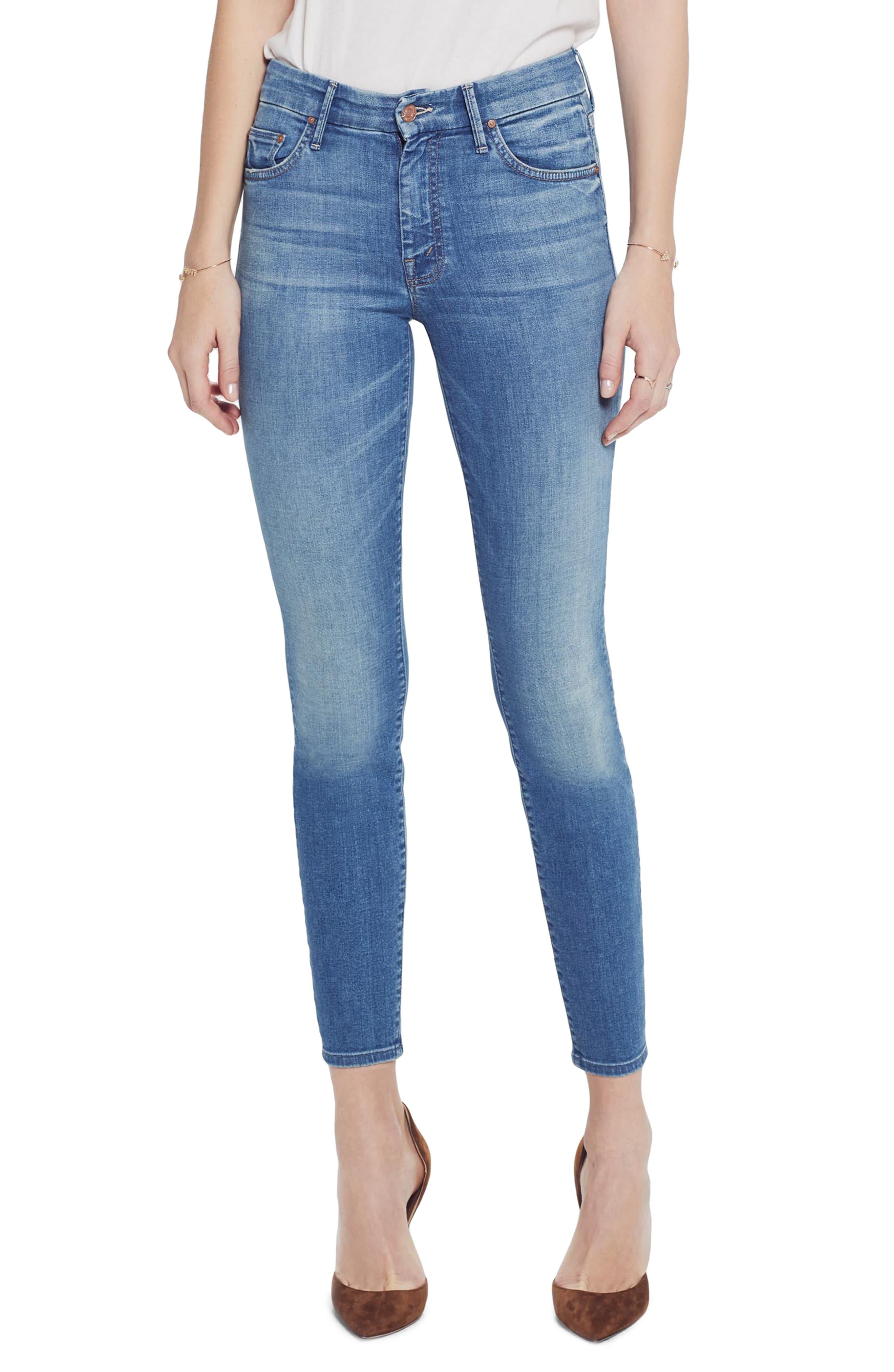Mother The Looker Crop Skinny Jeans in Blue - Lyst
