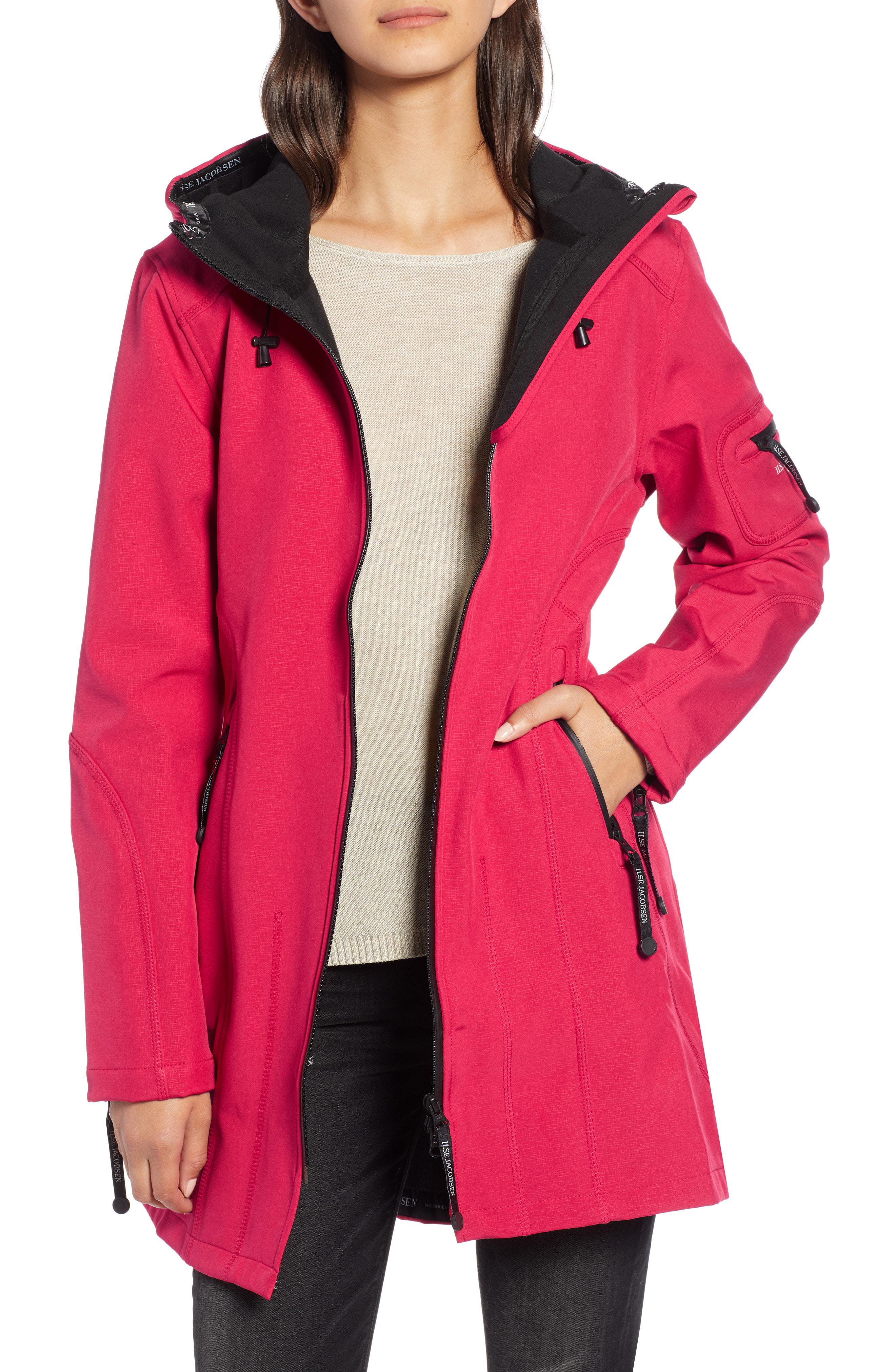 Lyst - Ilse Jacobsen Rain 7 Hooded Water Resistant Coat in Pink