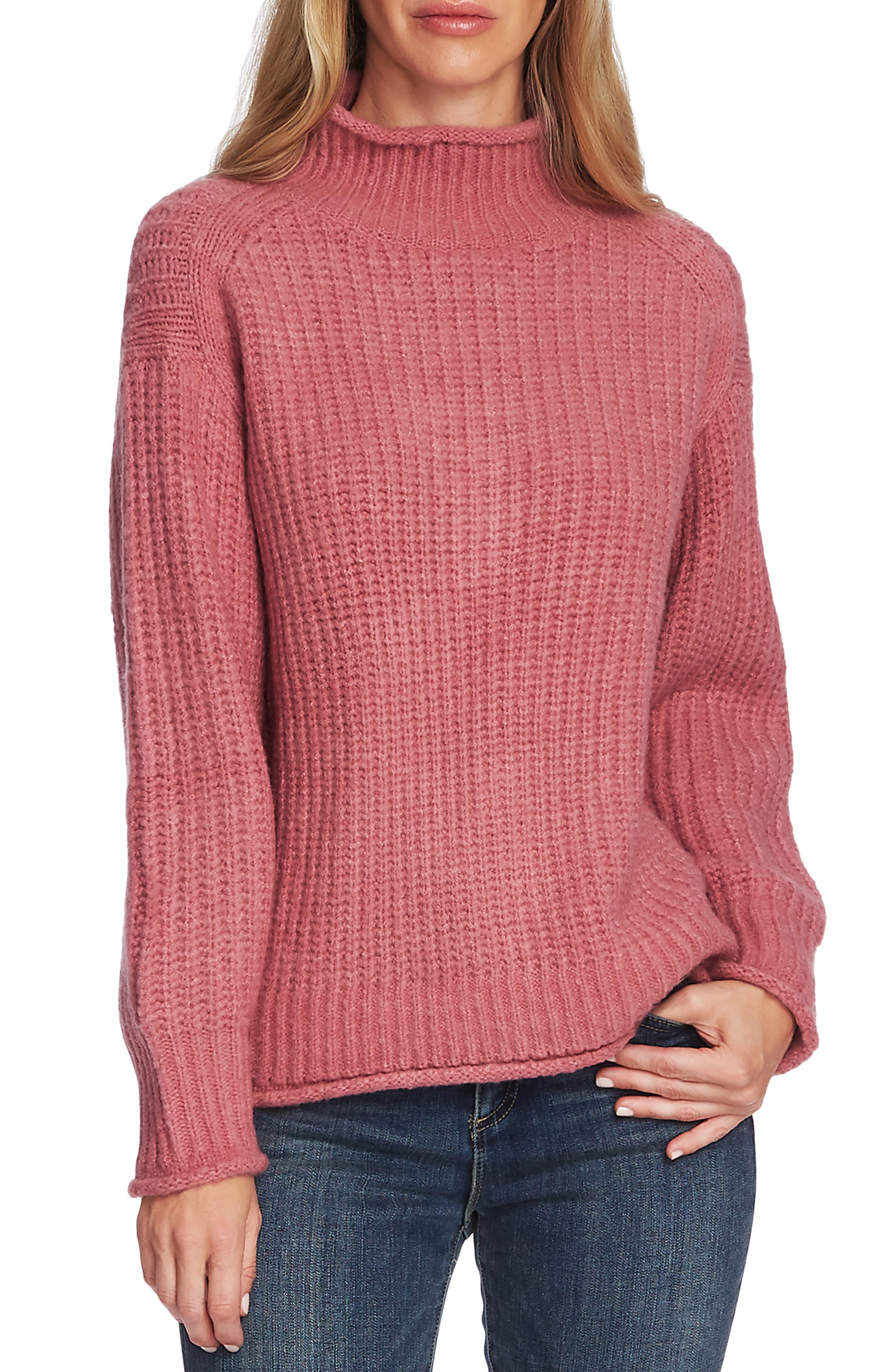 Vince Camuto Mock Neck Sweater in Pink - Lyst