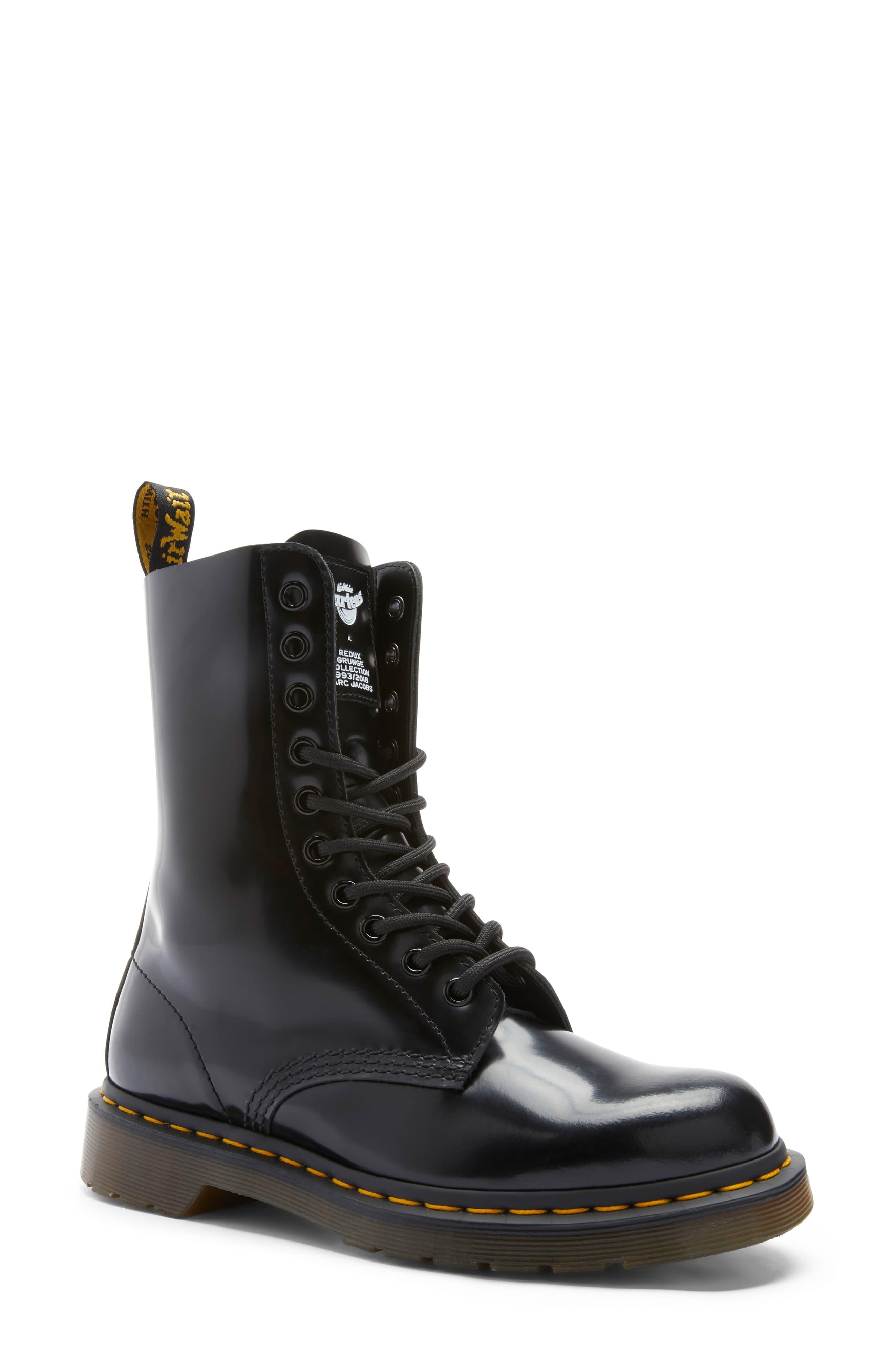 Marc Jacobs Women's Dr. Martens X Leather Lace-up Boots - Black in ...
