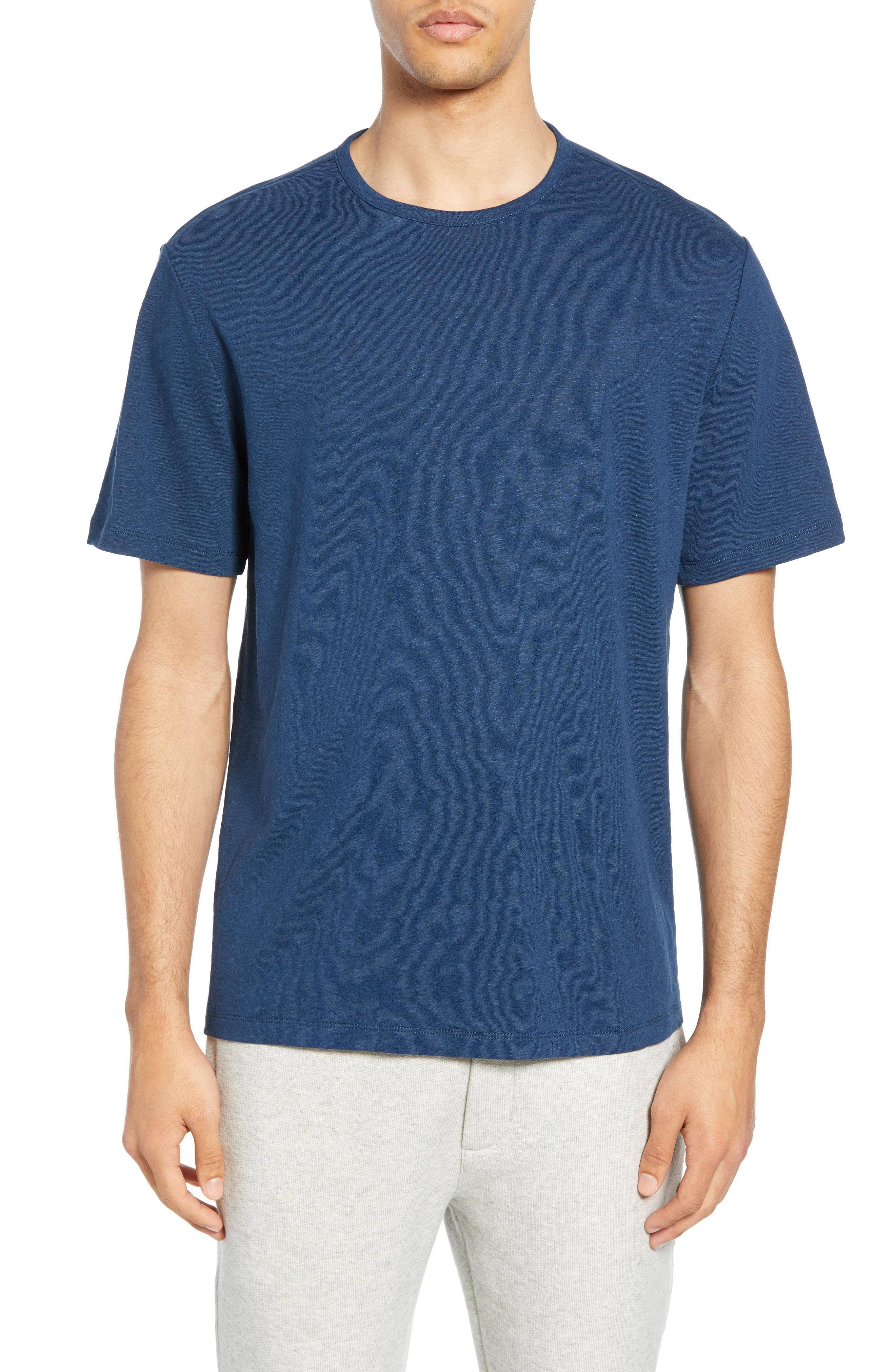 Lyst - Vince Regular Fit Linen & Cotton T-shirt in Blue for Men