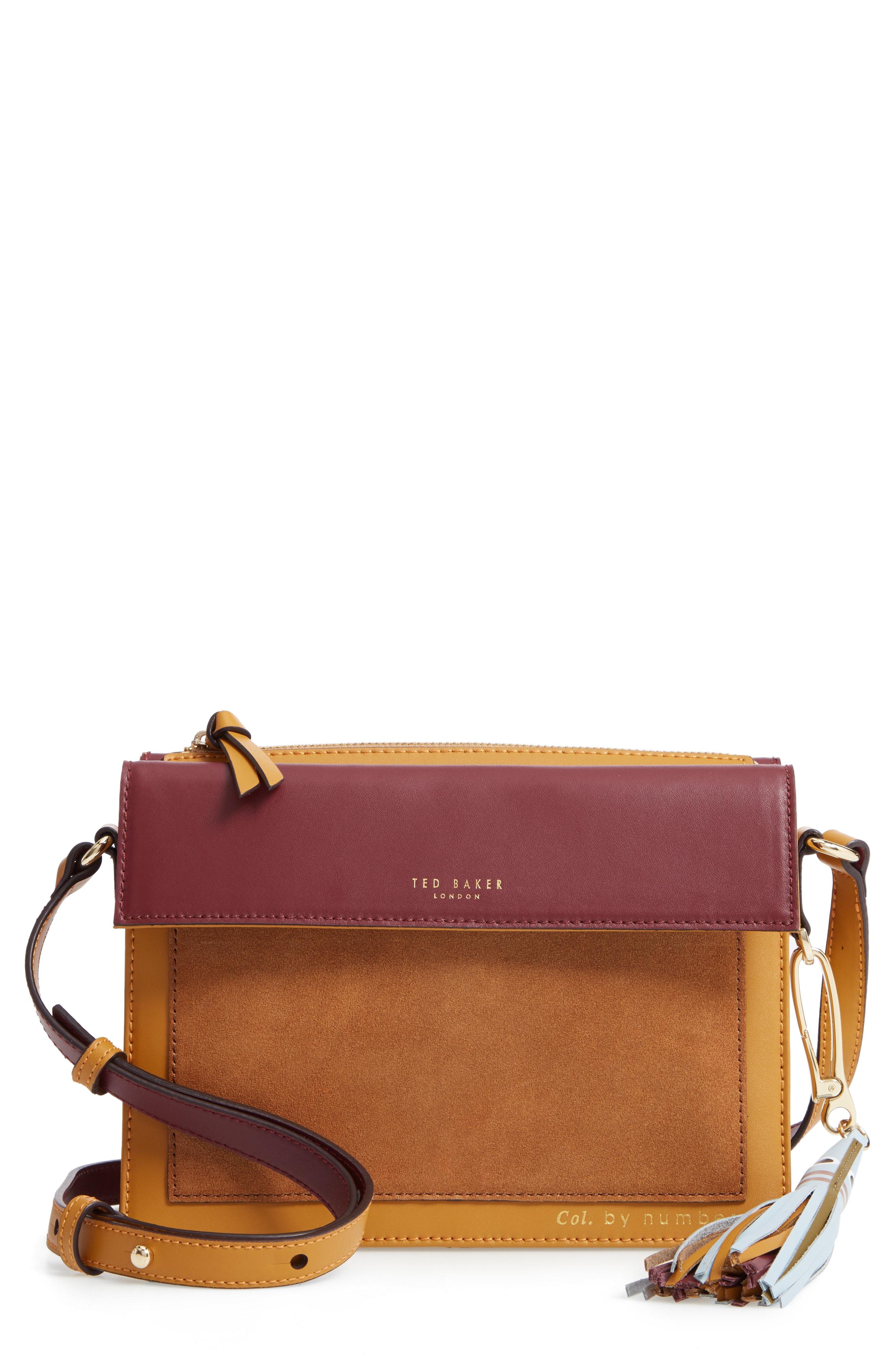 Lyst - Ted Baker Colour By Numbers Glacial Leather Crossbody Bag in Red