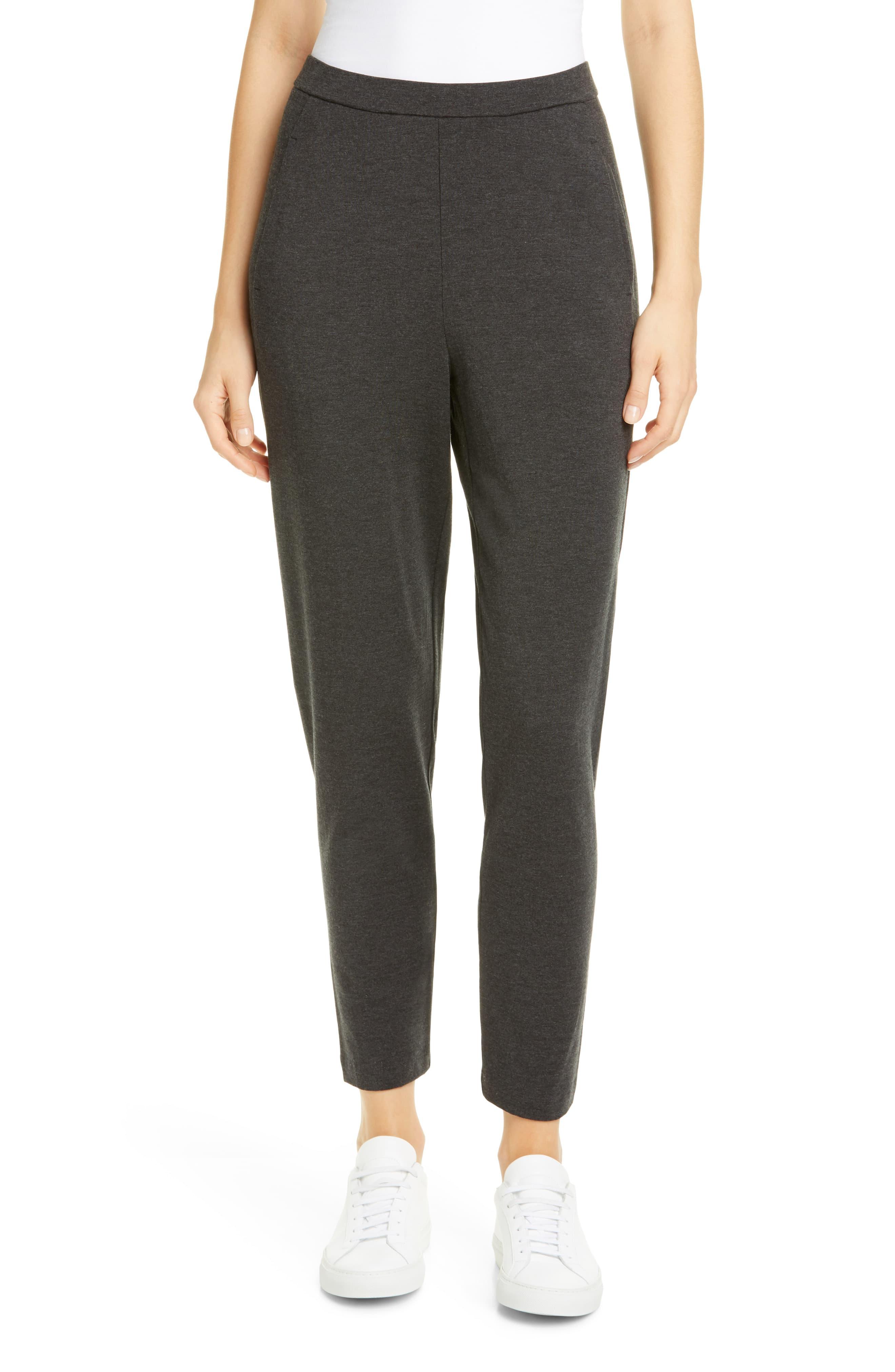 Eileen Fisher Slouchy Slim Ankle Pants in Charcoal (Gray) - Lyst