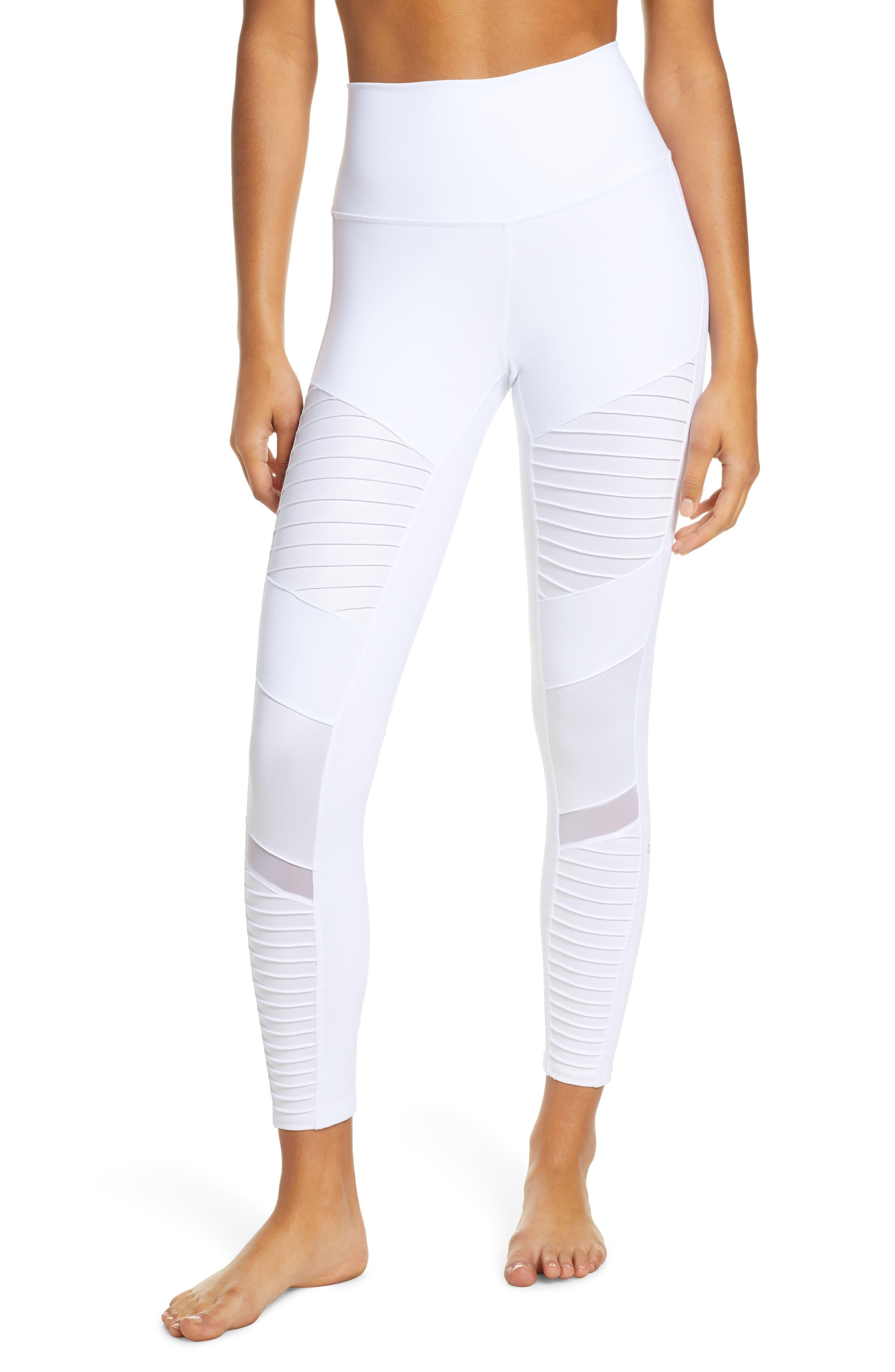 Alo White Moto Leggings International Society of Precision