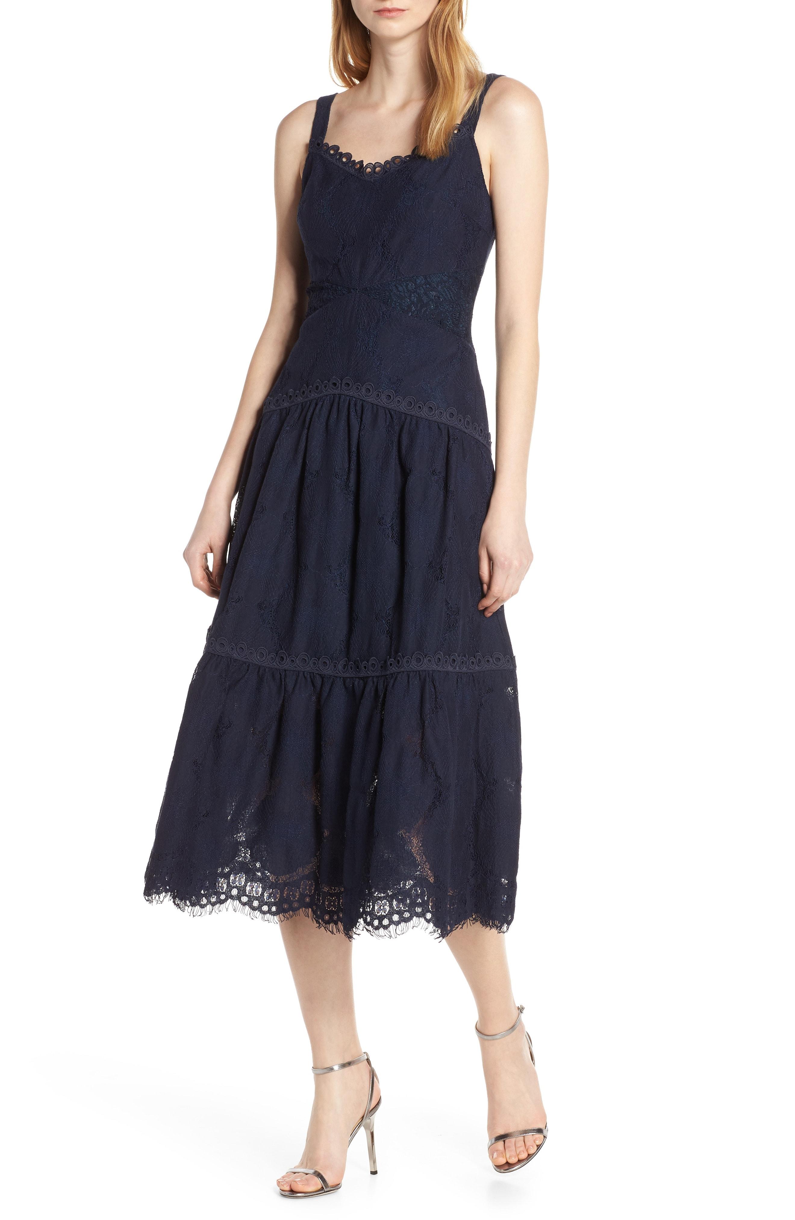 Lyst - Foxiedox Prema Sleeveless Lace Midi Dress in Blue