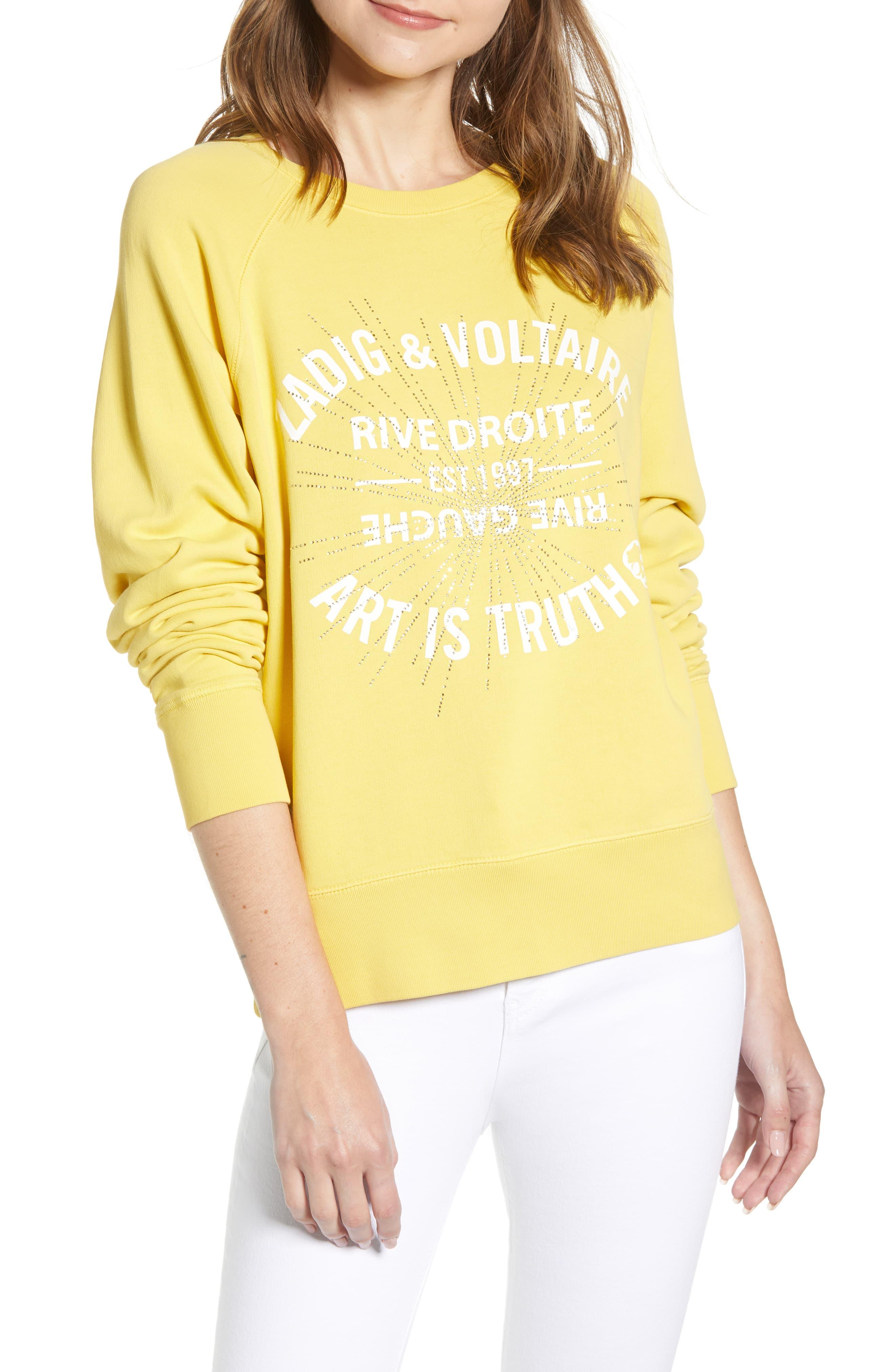 Zadig & Voltaire Upper Strass Blason Sweatshirt in Yellow - Lyst
