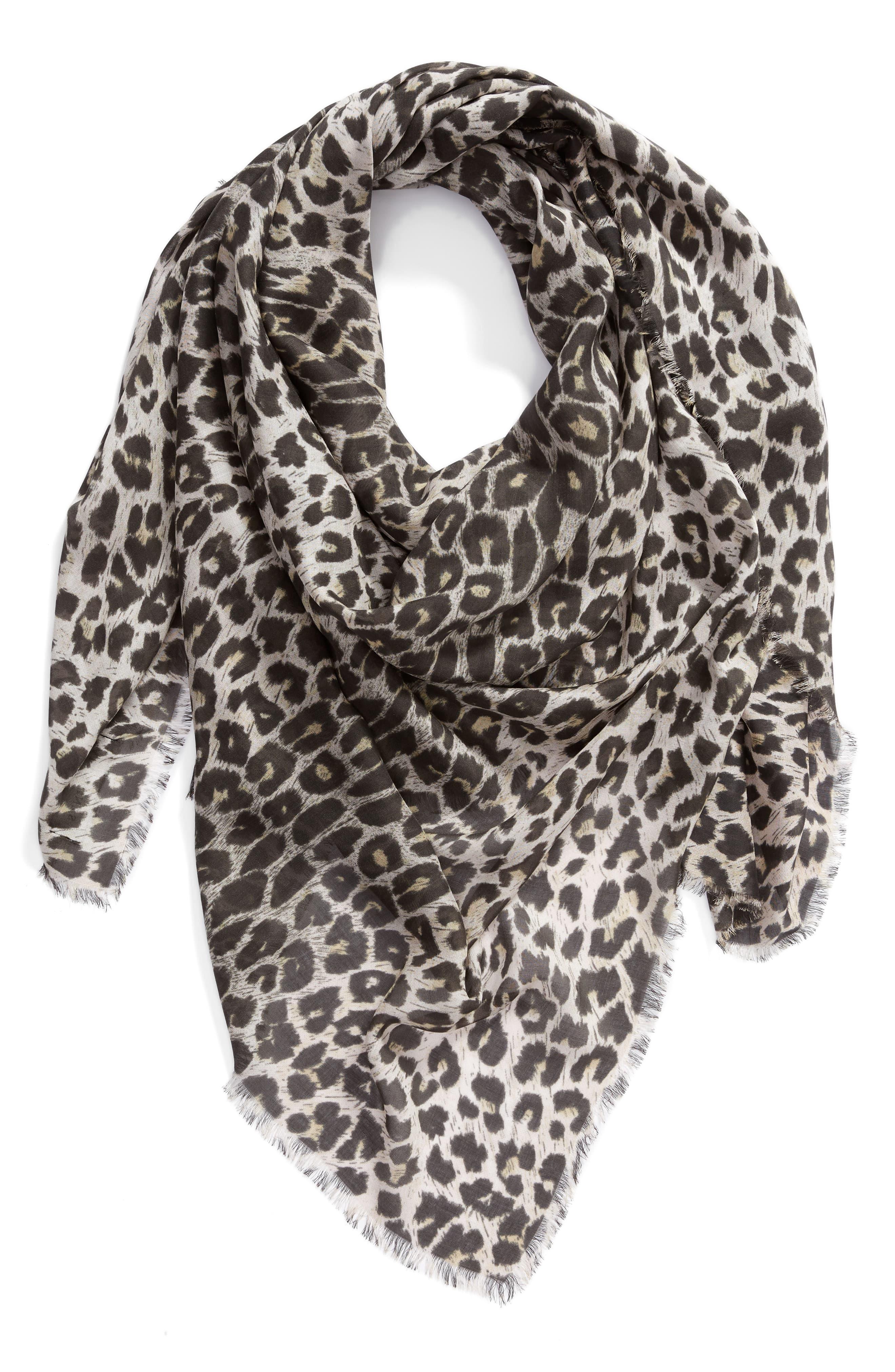 AllSaints Leopard Print Square Scarf Lyst